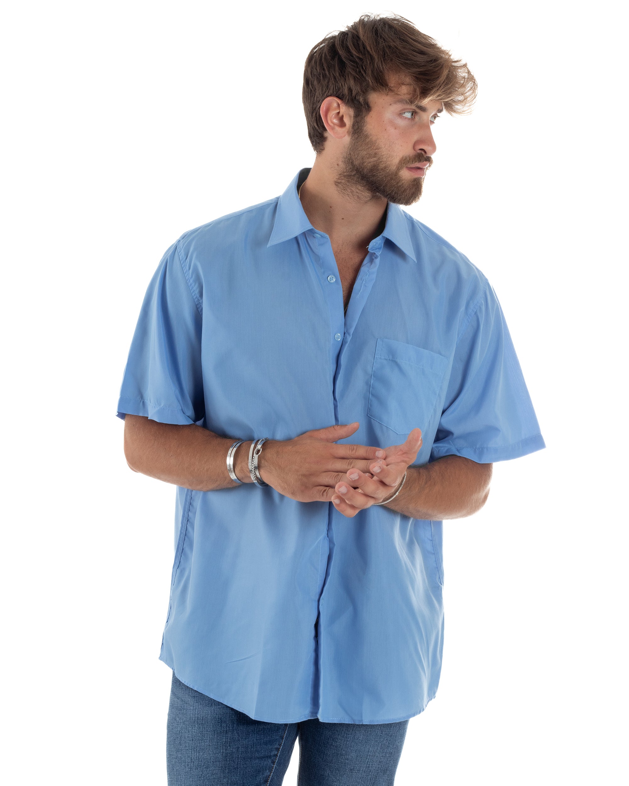 Camicia Maniche Corte Cotone Basic Regular Fit CC1221A