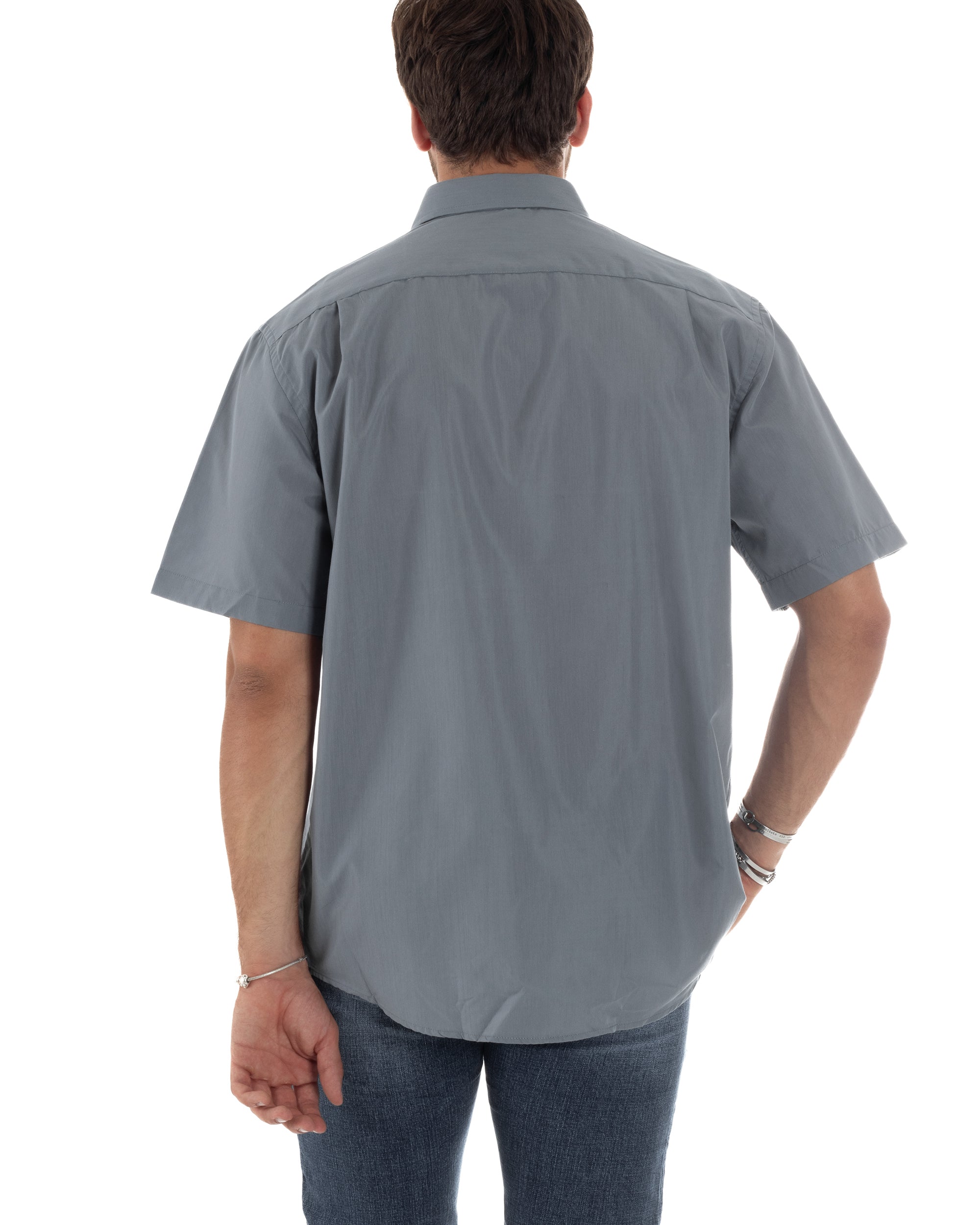 Camicia Maniche Corte Cotone Basic Regular Fit CC1223A