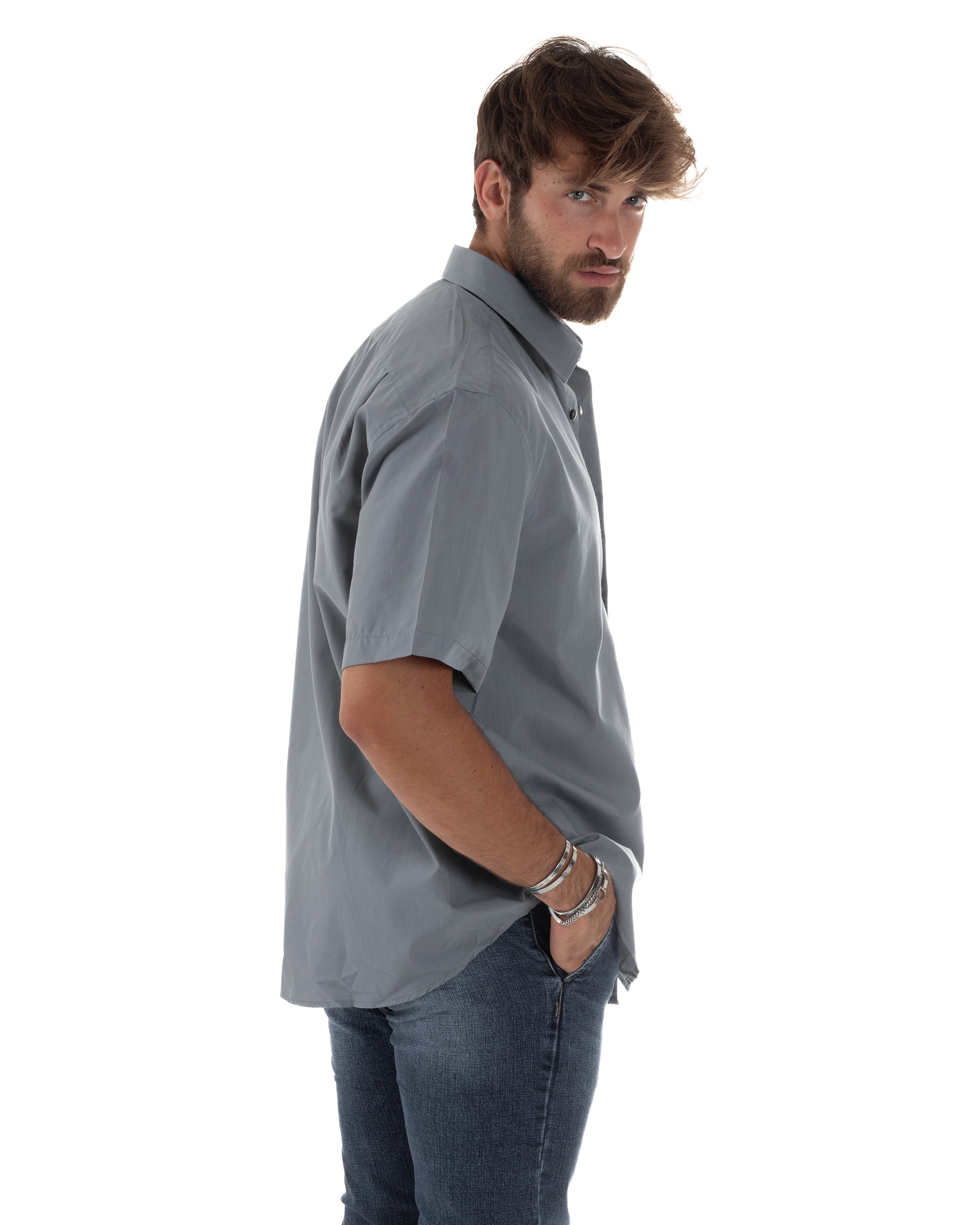 Camicia Maniche Corte Cotone Basic Regular Fit CC1223A