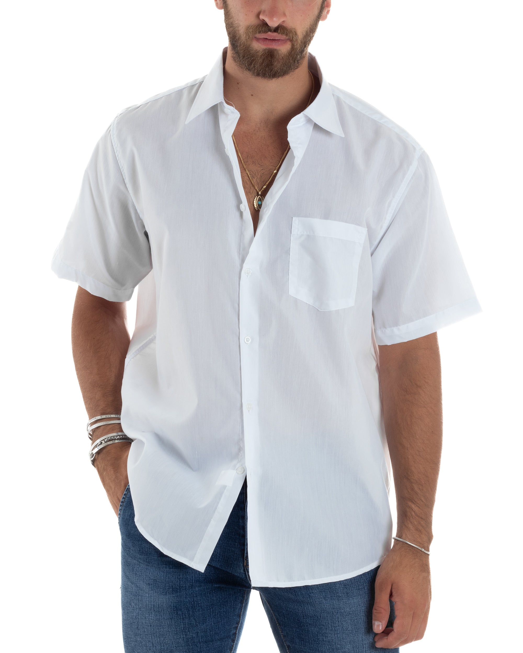 Camicia Maniche Corte Cotone Basic Regular Fit CC1224A