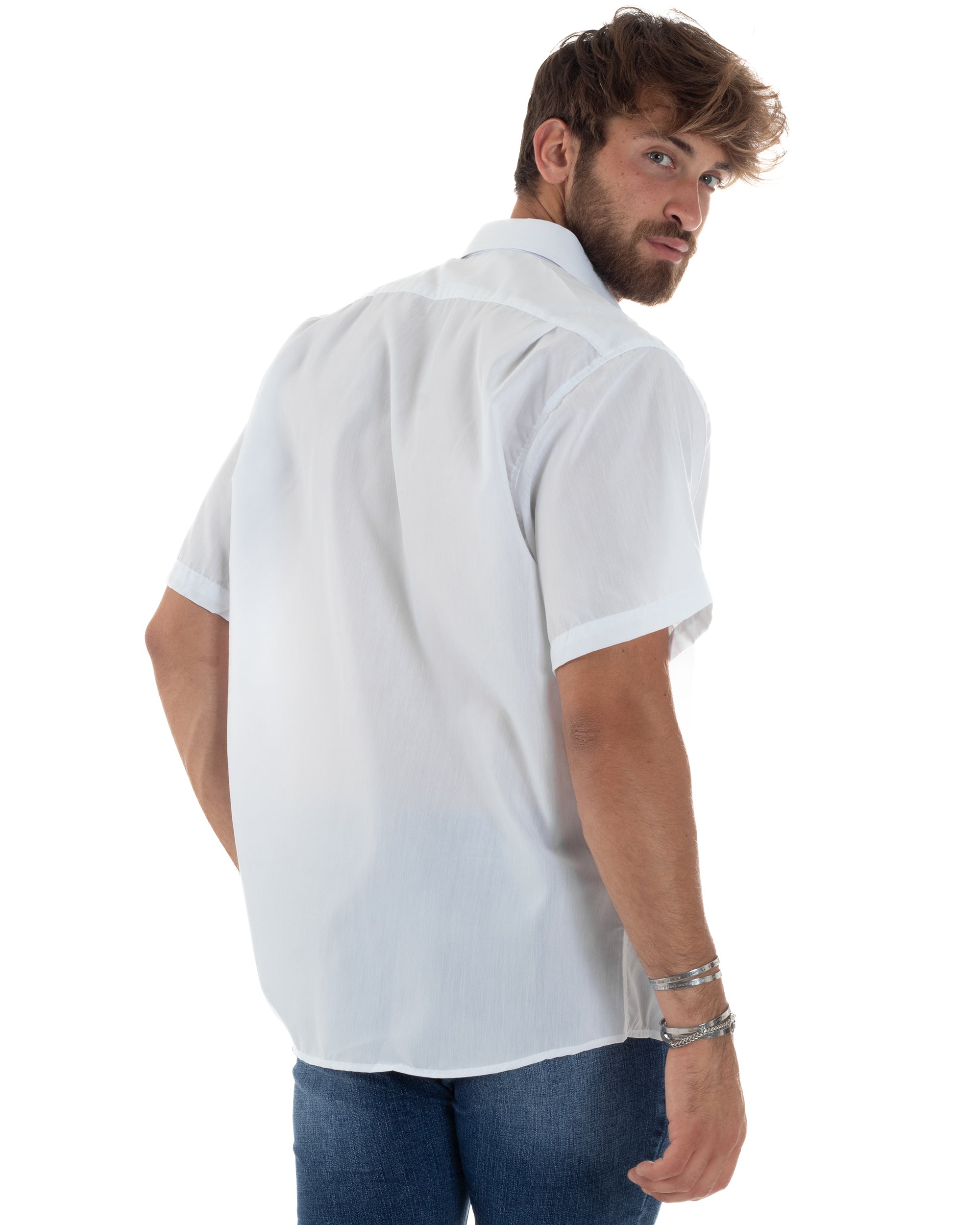 Camicia Maniche Corte Cotone Basic Regular Fit CC1224A