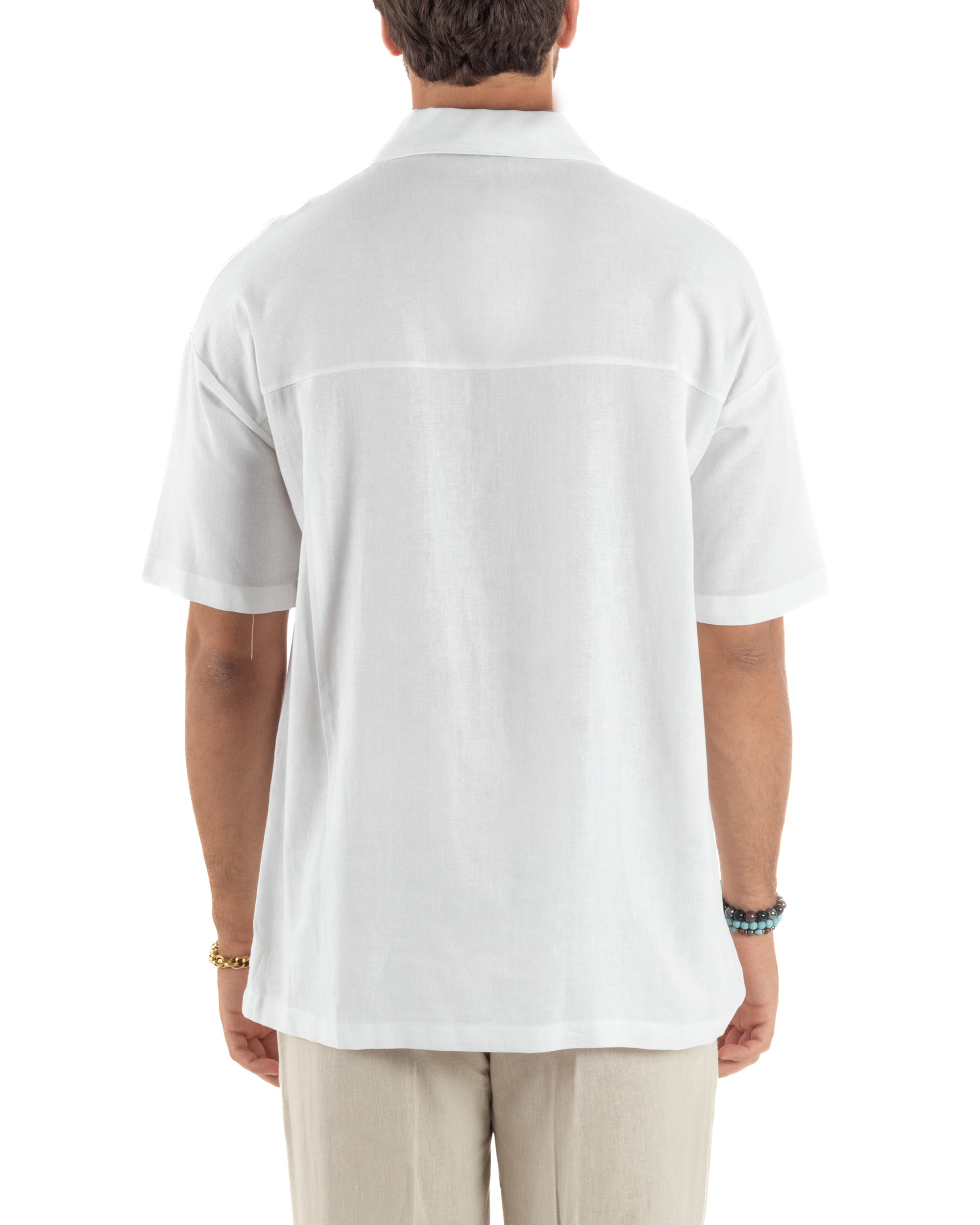 Camicia Maniche Corte Lino Relaxed Fit CC1225A