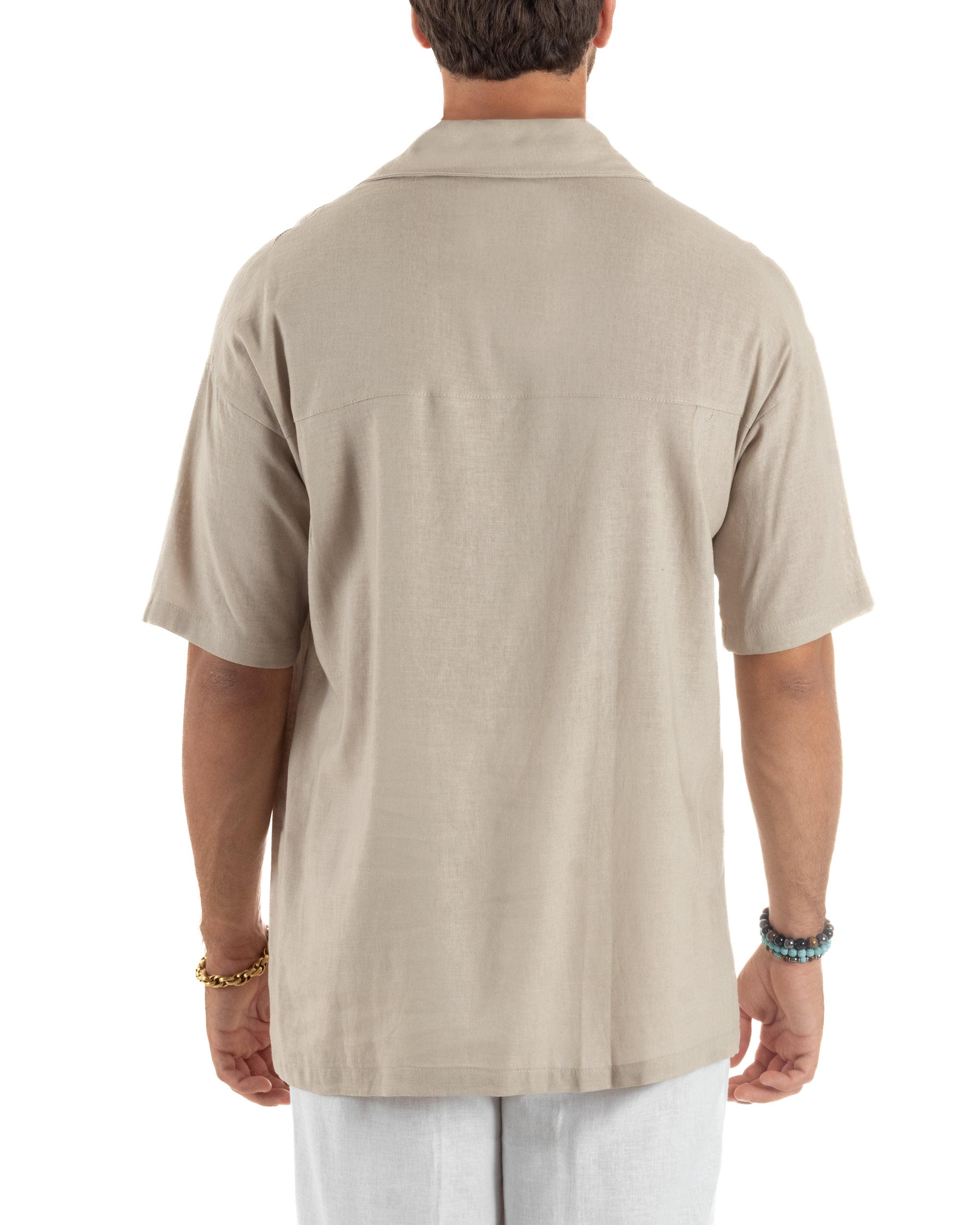 Camicia Maniche Corte Lino Relaxed Fit CC1226A