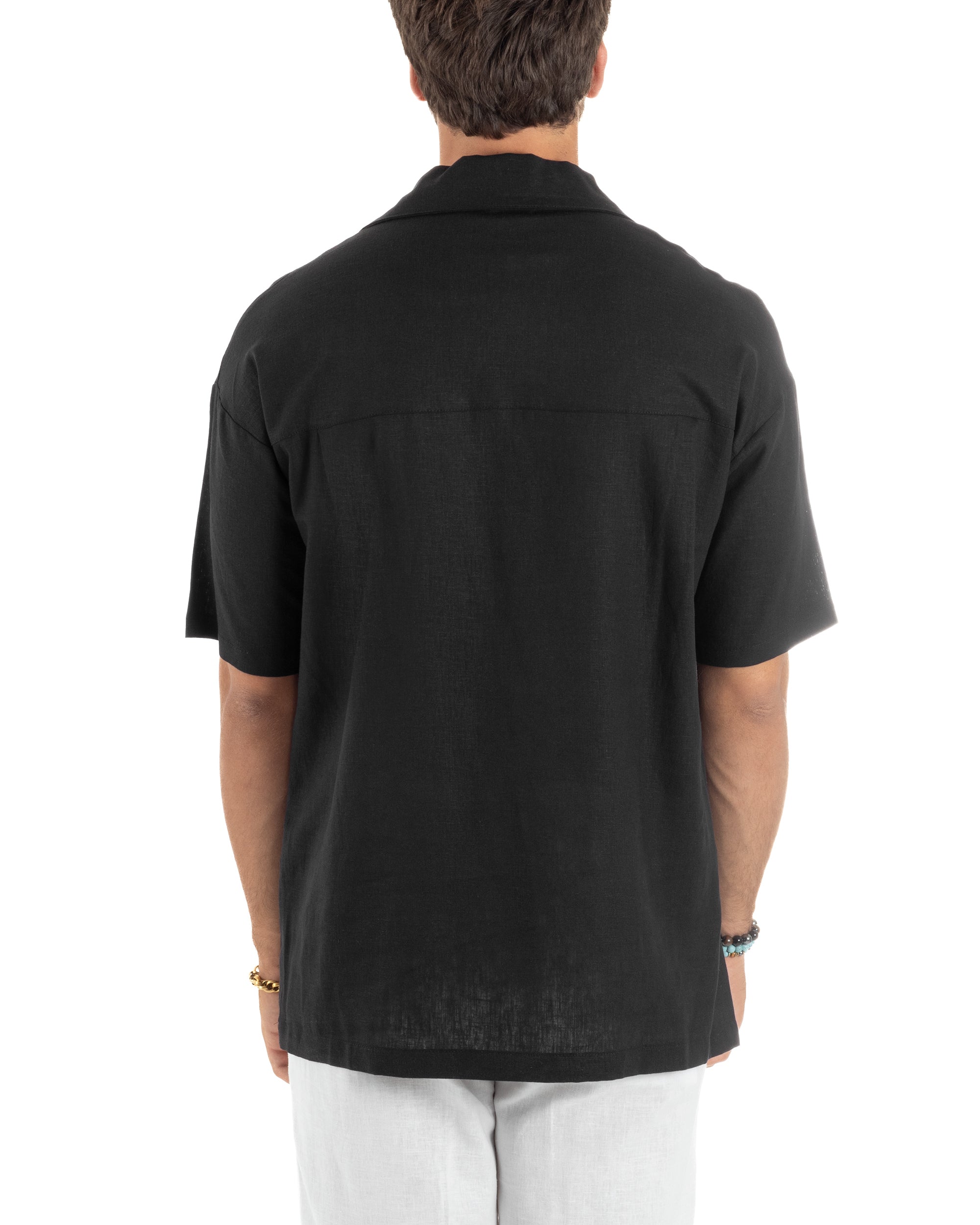 Camicia Maniche Corte Lino Relaxed Fit CC1227A