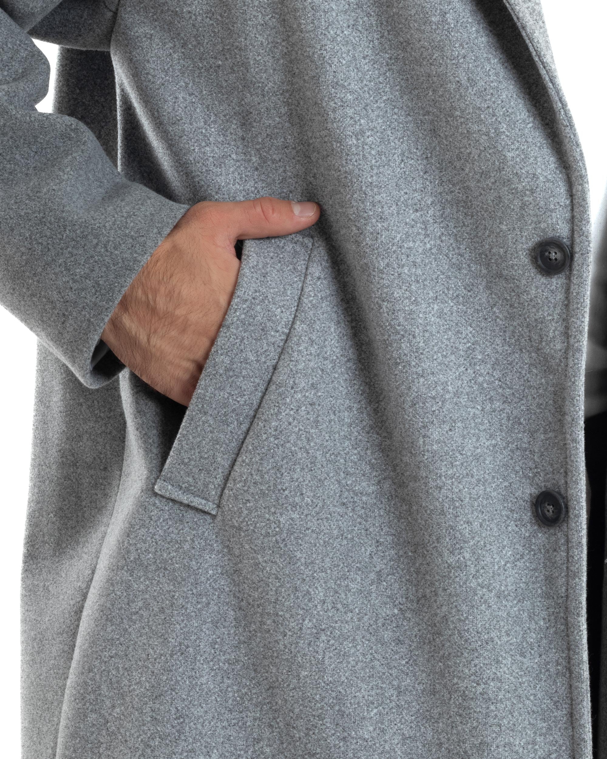 Cappotto Uomo Oversize Monopetto Maniche Raglan Collo Rever Grigio CO1065A