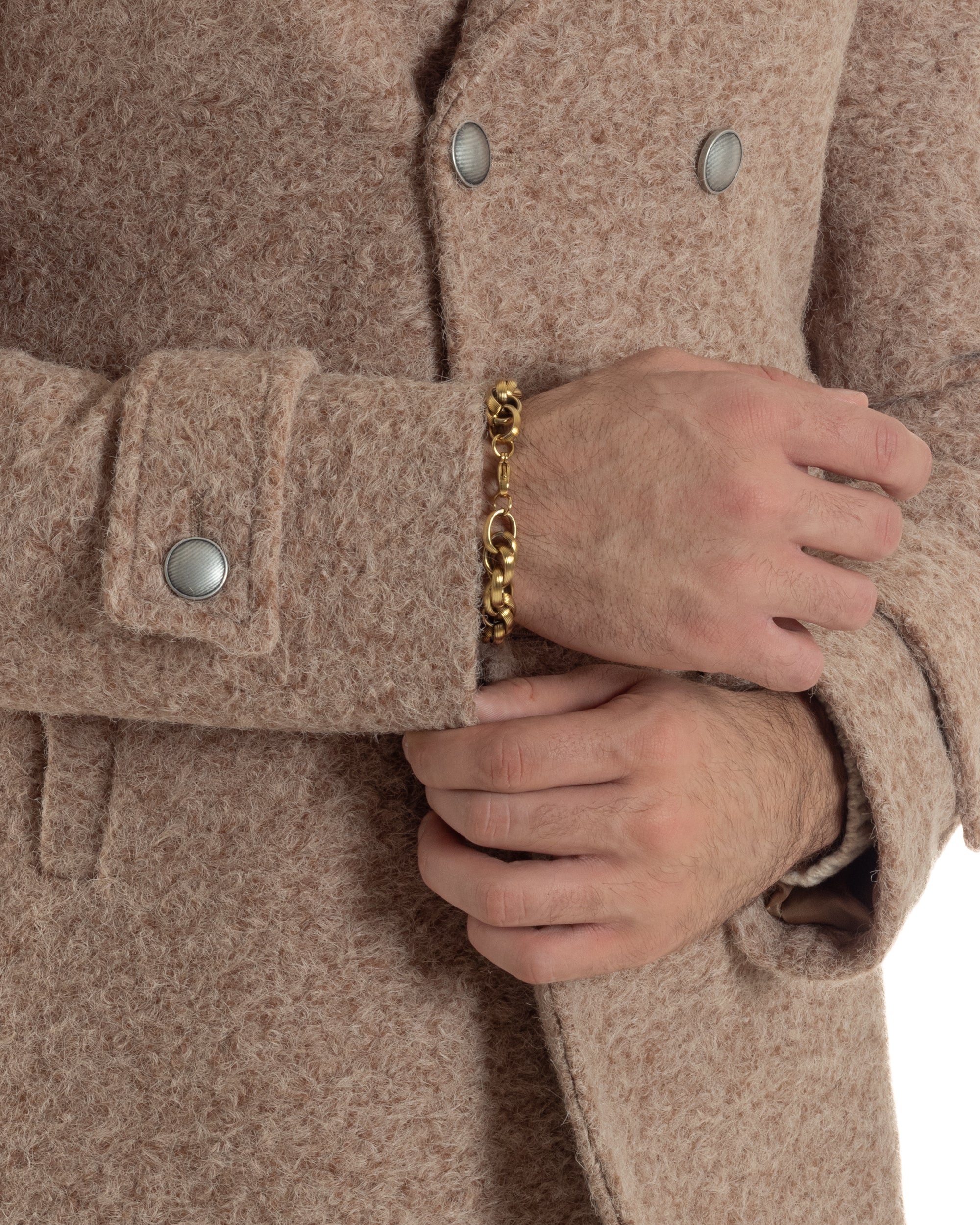 Cappotto Uomo Doppiopetto Corto Teddy Revers Camel Over-D OE1F2W5J44