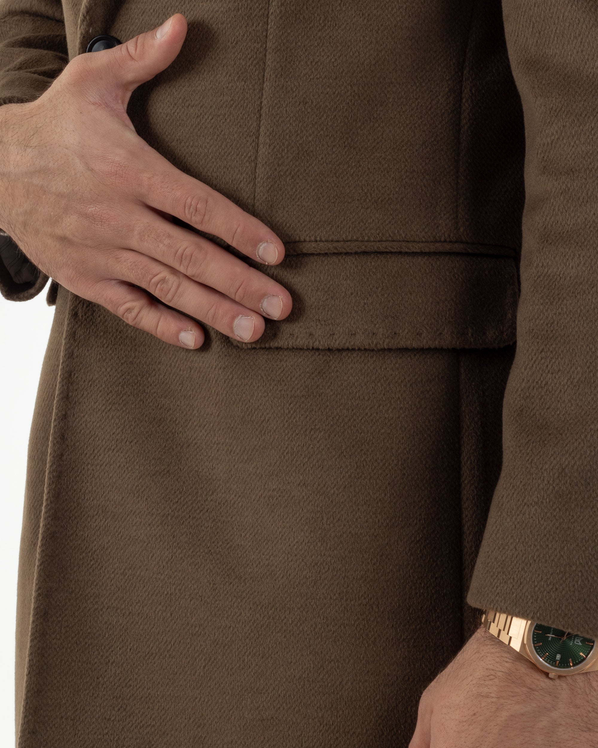 Cappotto Uomo Monopetto Classico Martingala Marrone CO1101A