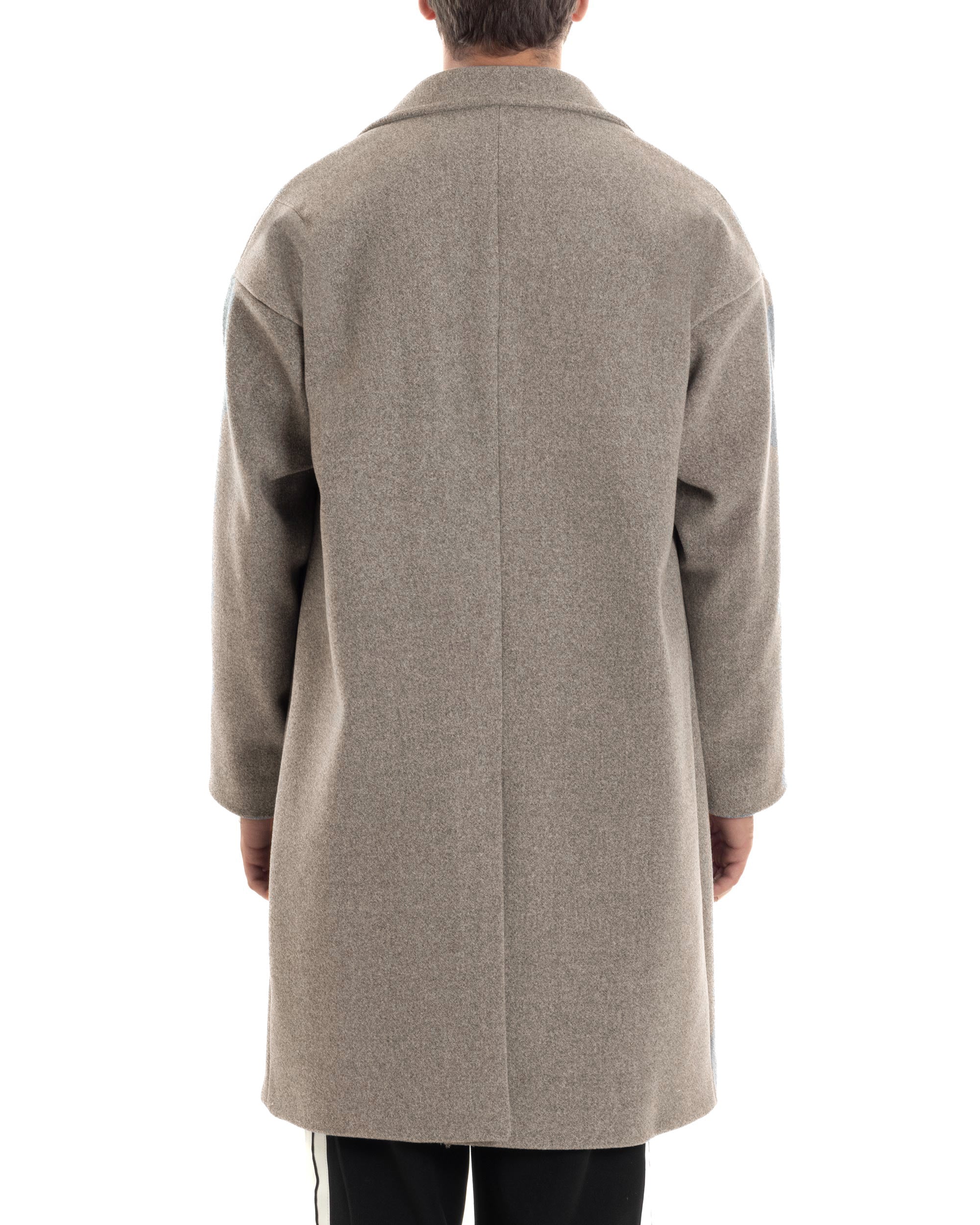 Cappotto Uomo Oversize Monopetto Maniche Raglan Collo Rever Beige CO1107A