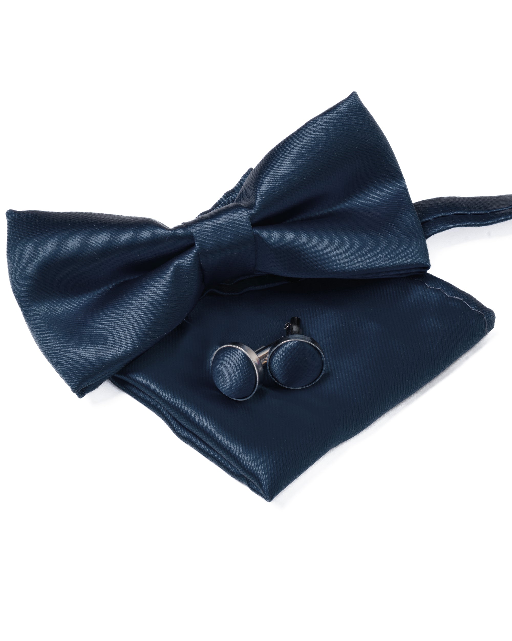 Set Papillon In Velluto Per Uomo Con Gemelli E Fazzoletto Da Tasca – Pre-legato, Nero, Con Confezione Regalo - 4