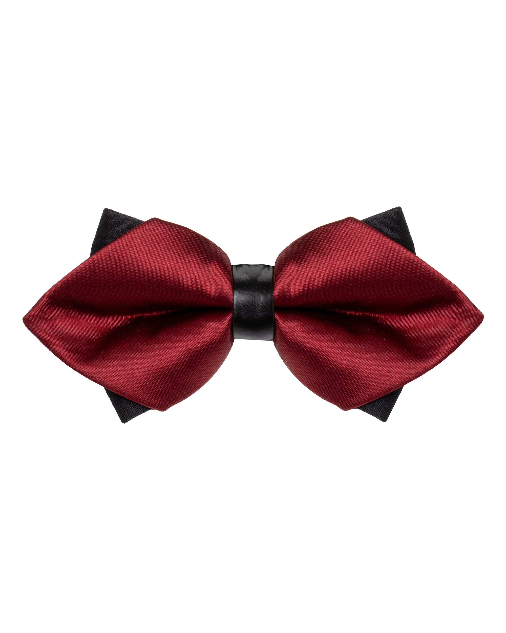 Papillon Uomo Unisex Con Punte Elegante Cerimonia Bicolore Tinta Unita Bordeaux GIOSAL-CP1131A