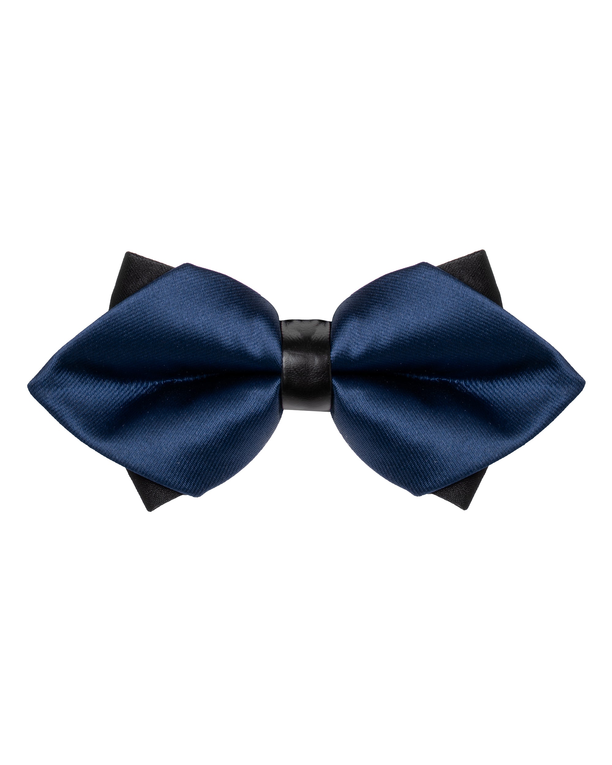 Papillon Uomo Unisex Con Punte Elegante Cerimonia Bicolore Tinta Unita Blu Scuro GIOSAL-CP1132A