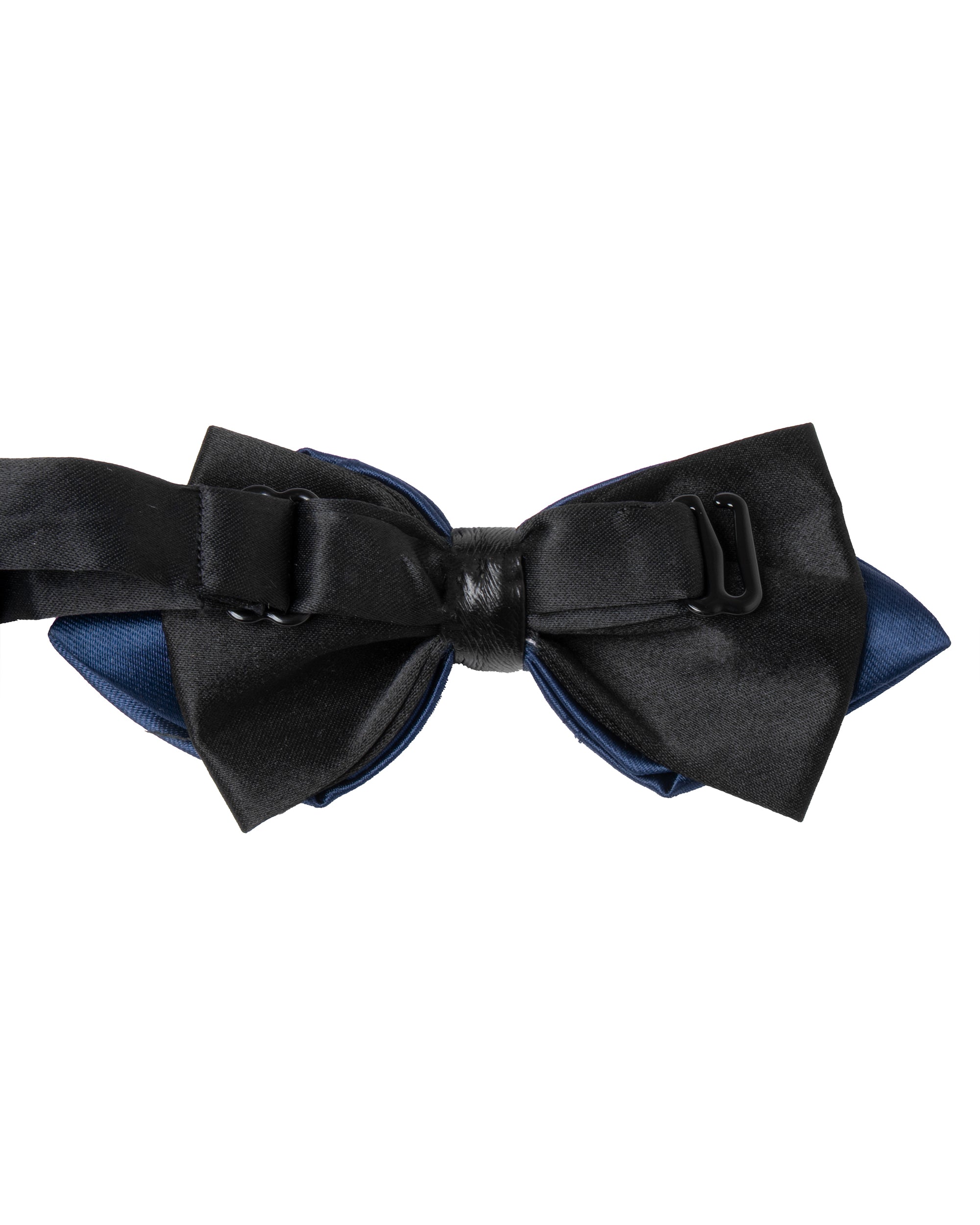 Papillon Uomo Unisex Con Punte Elegante Cerimonia Bicolore Tinta Unita Blu Scuro GIOSAL-CP1132A