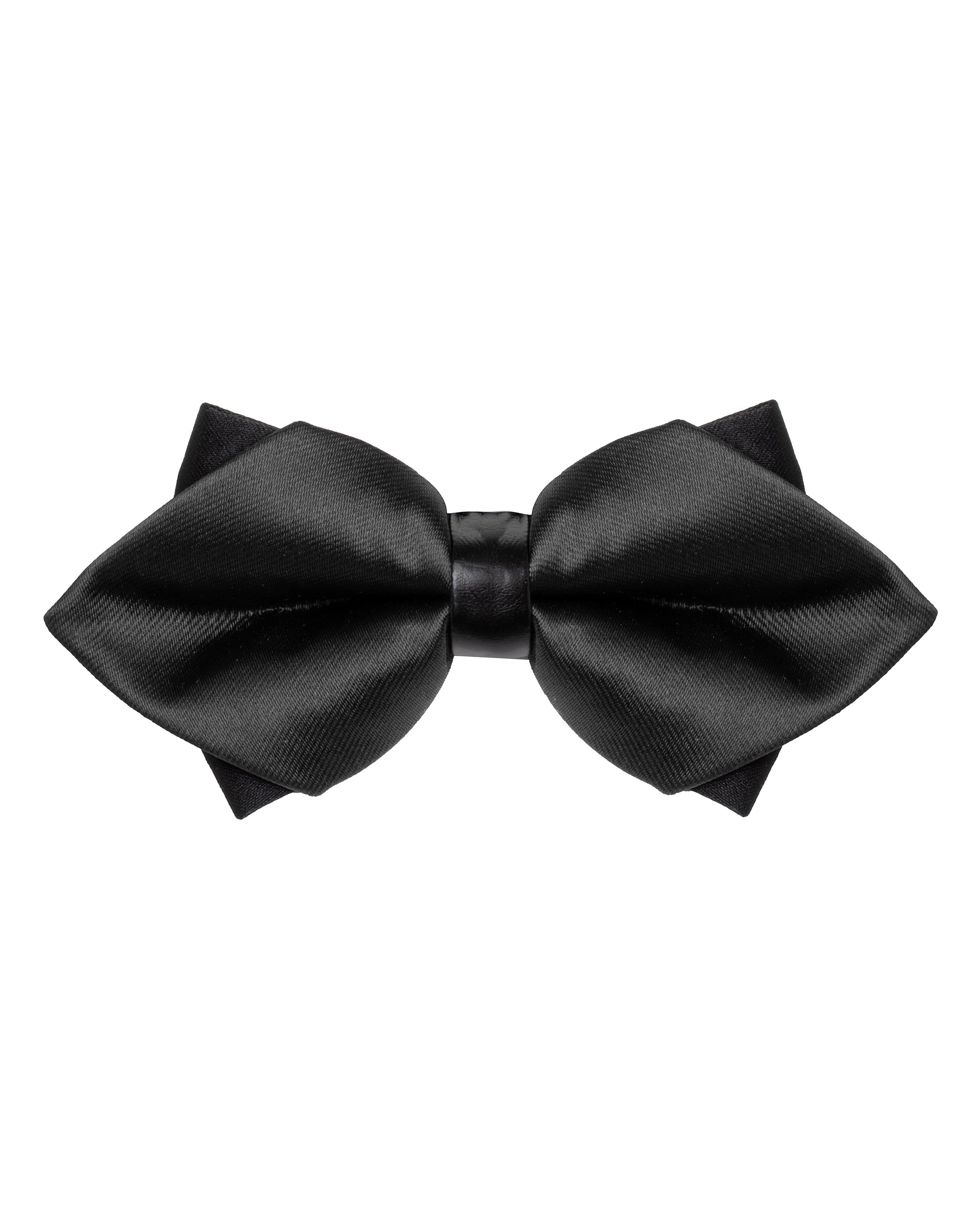 Papillon Uomo Unisex Con Punte Elegante Cerimonia Bicolore Tinta Unita Nero GIOSAL-CP1133A