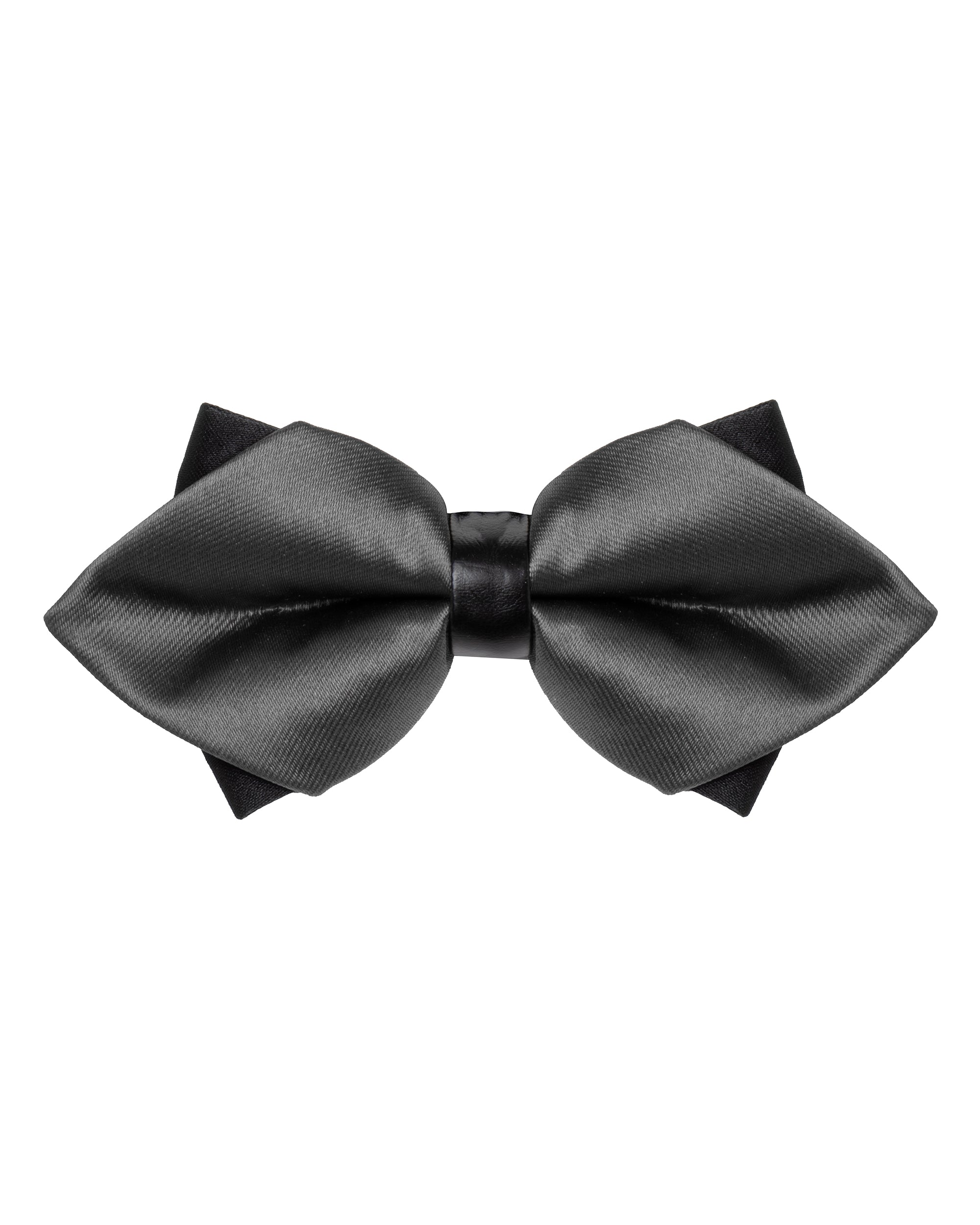 Papillon Uomo Unisex Con Punte Elegante Cerimonia Bicolore Tinta Unita Grigio Scuro GIOSAL-CP1135A