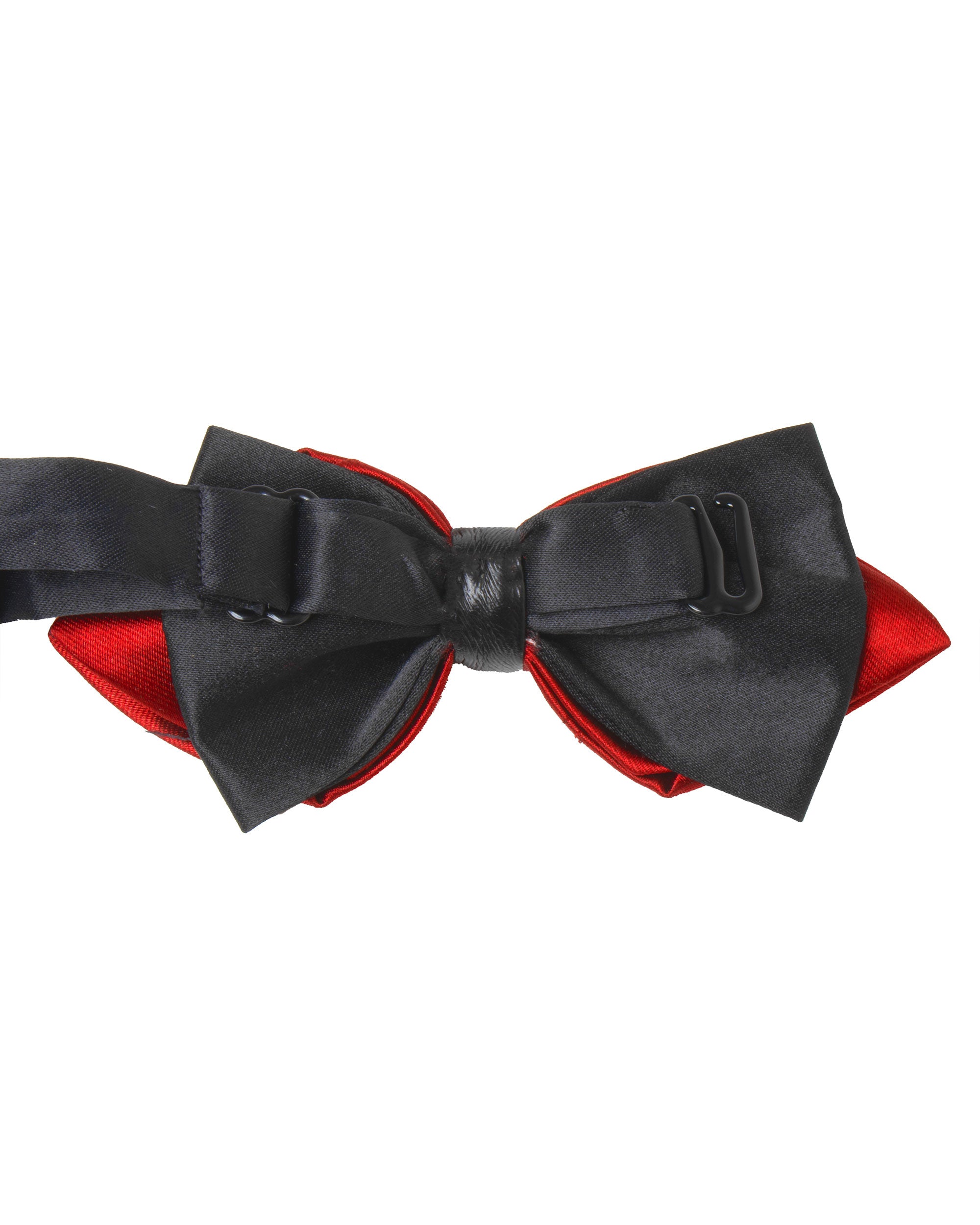 Papillon Uomo Unisex Con Punte Elegante Cerimonia Bicolore Tinta Unita Rosso GIOSAL-CP1137A