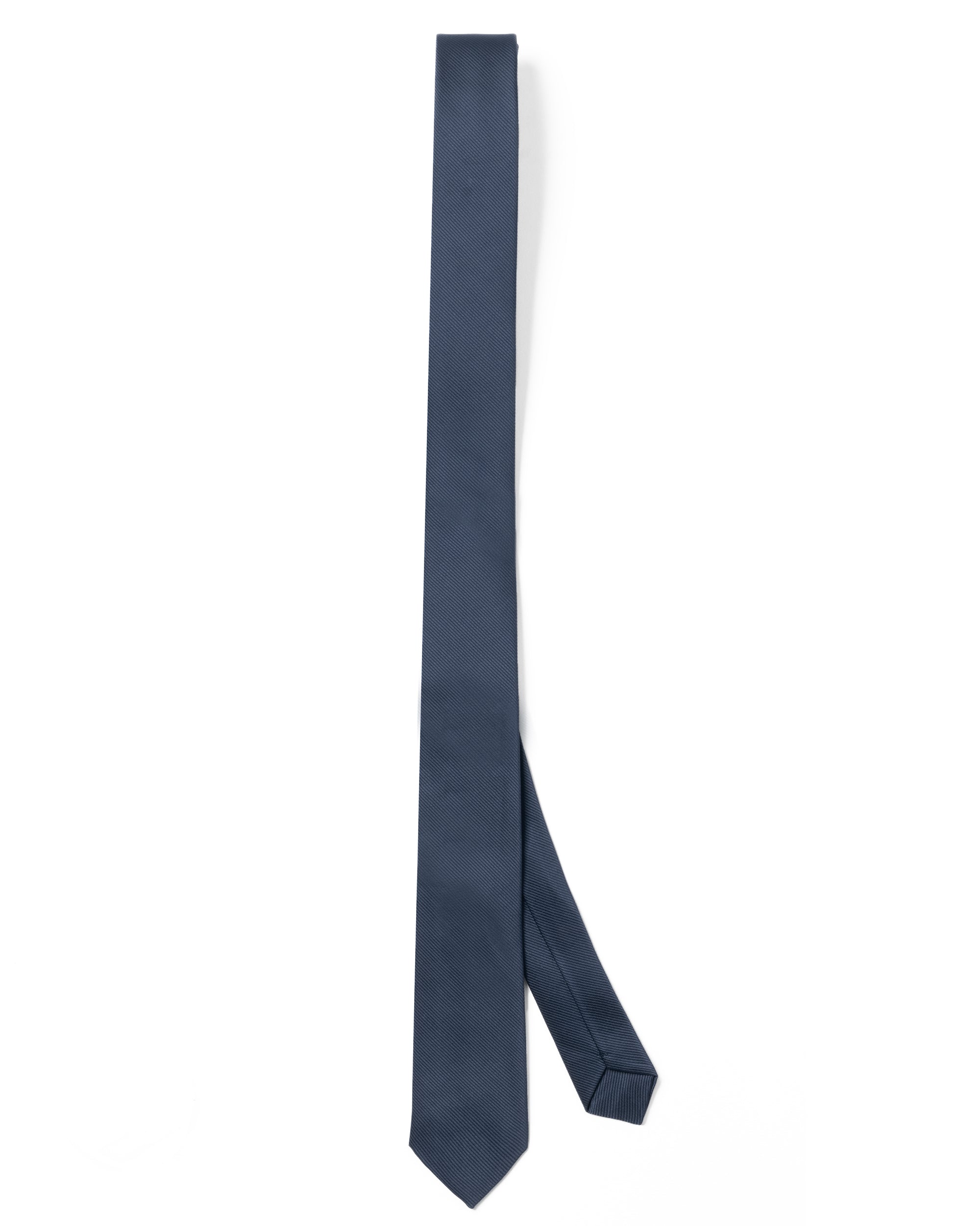 Cravattino Uomo Unisex Cravatta Pala Media Elegante Cerimonia Casual Basic Raso Diagonale Blu Scuro GIOSAL-CP1139A