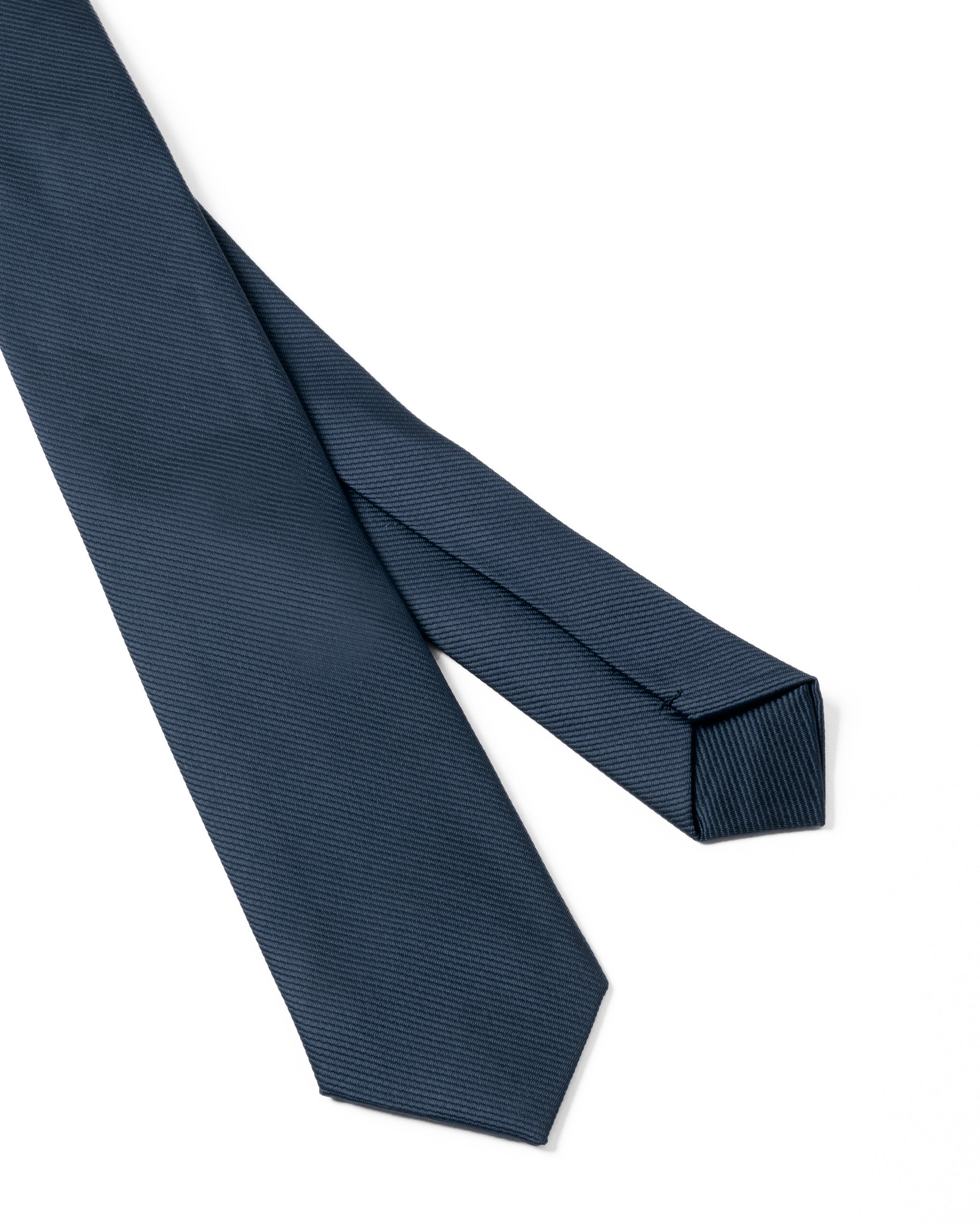 Cravattino Uomo Unisex Cravatta Pala Media Elegante Cerimonia Casual Basic Raso Diagonale Blu Scuro GIOSAL-CP1139A