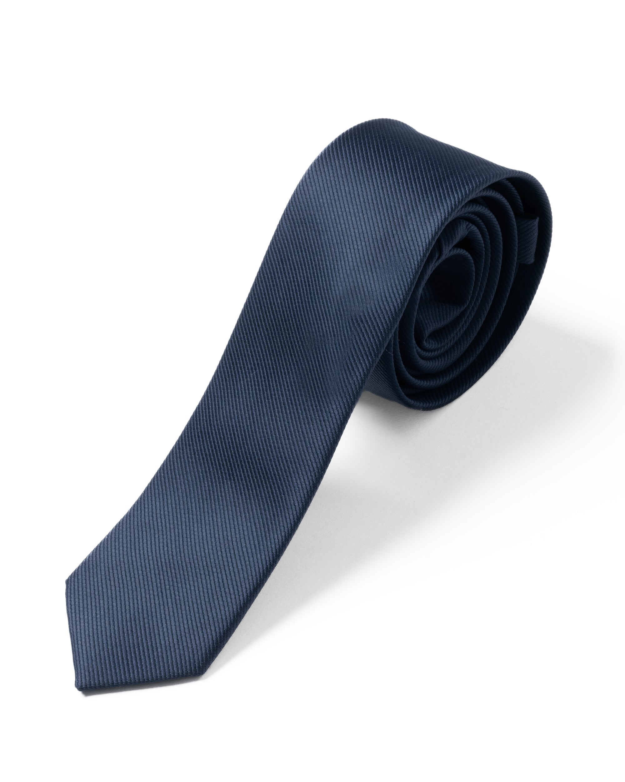 Cravattino Uomo Unisex Cravatta Pala Media Elegante Cerimonia Casual Basic Raso Diagonale Blu Scuro GIOSAL-CP1139A