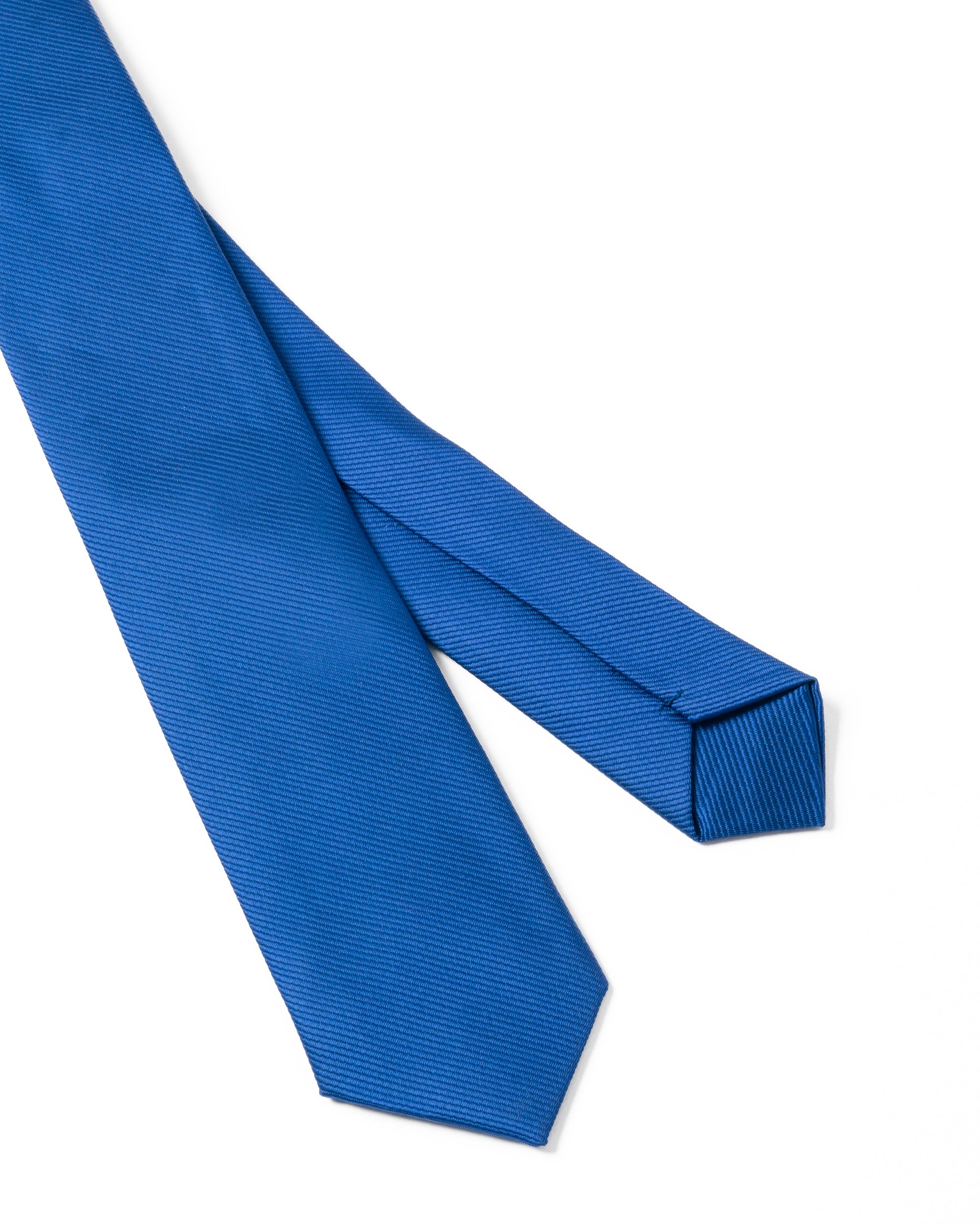 Cravattino Uomo Unisex Cravatta Pala Media Elegante Cerimonia Casual Basic Raso Diagonale Blu Royal GIOSAL-CP1140A