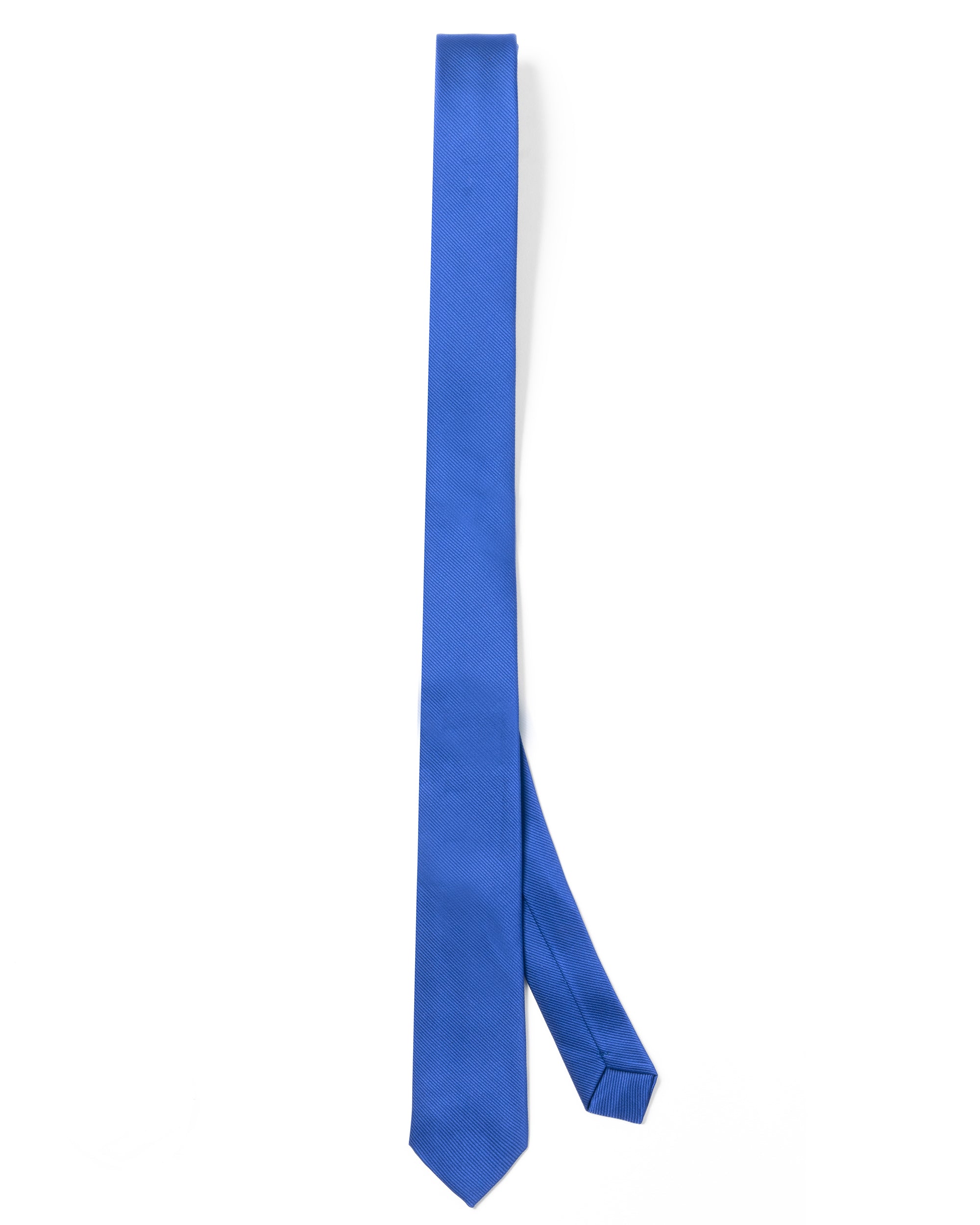 Cravattino Uomo Unisex Cravatta Pala Media Elegante Cerimonia Casual Basic Raso Diagonale Blu Royal GIOSAL-CP1140A