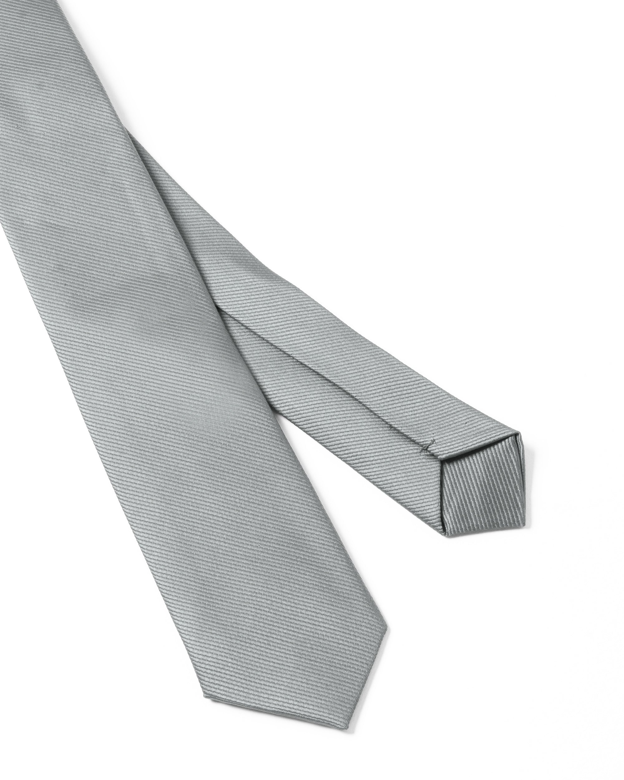 Cravattino Uomo Unisex Cravatta Pala Media Elegante Cerimonia Casual Basic Raso Diagonale Grigio Chiaro GIOSAL-CP1141A