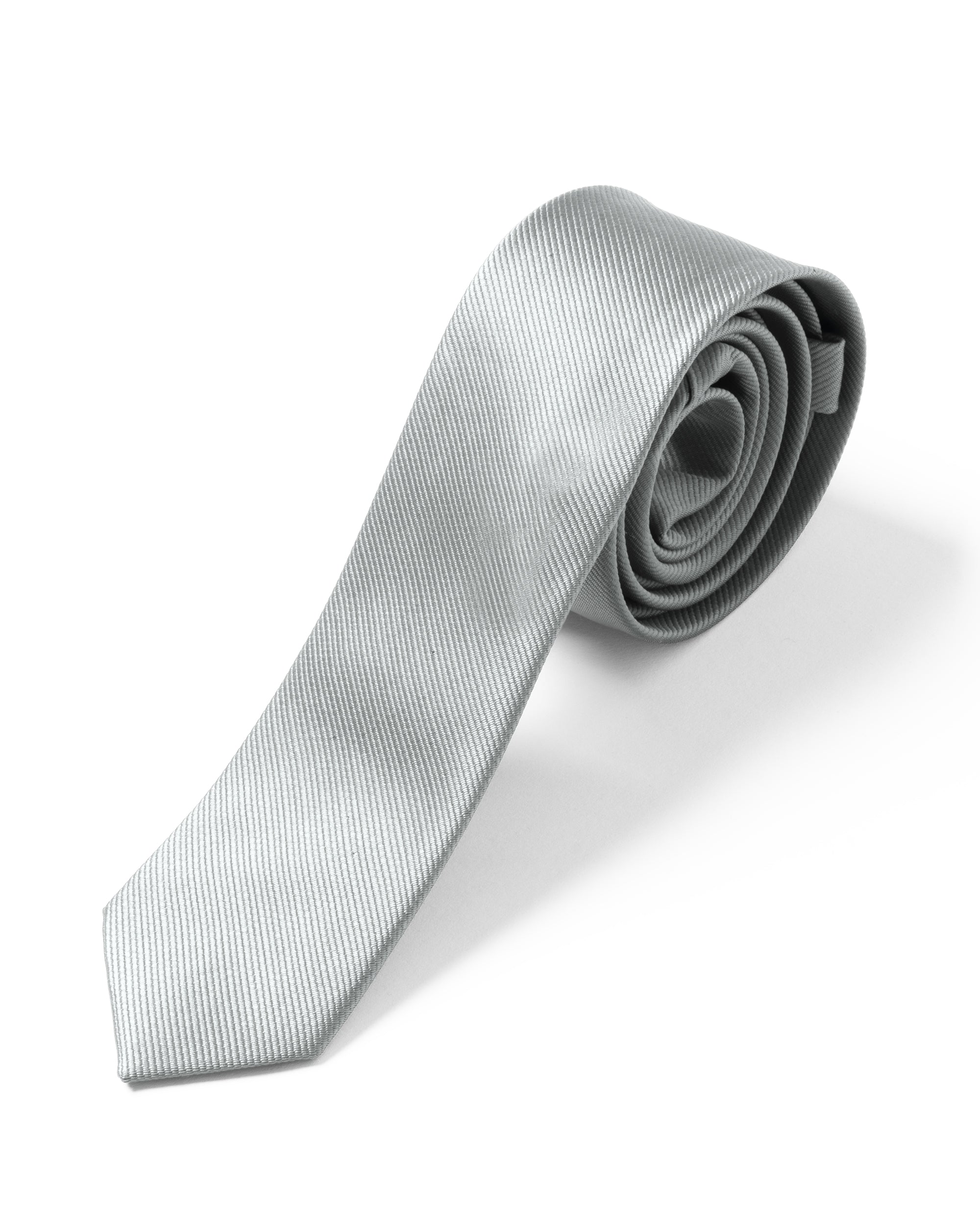 Cravattino Uomo Unisex Cravatta Pala Media Elegante Cerimonia Casual Basic Raso Diagonale Grigio Chiaro GIOSAL-CP1141A