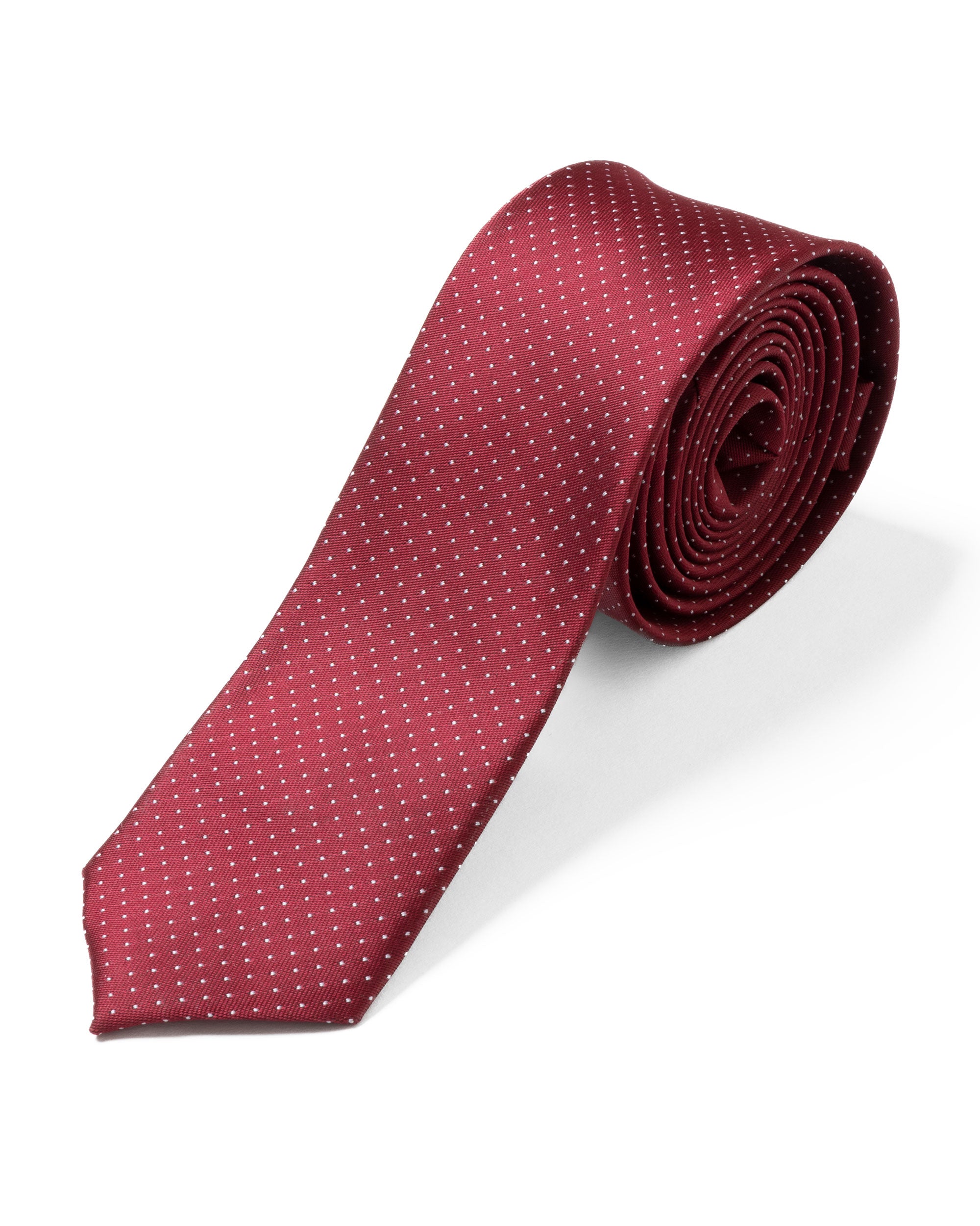 Cravattino Uomo Unisex Cravatta Pala Media Elegante Cerimonia Casual Basic Pois Bordeaux GIOSAL-CP1142A