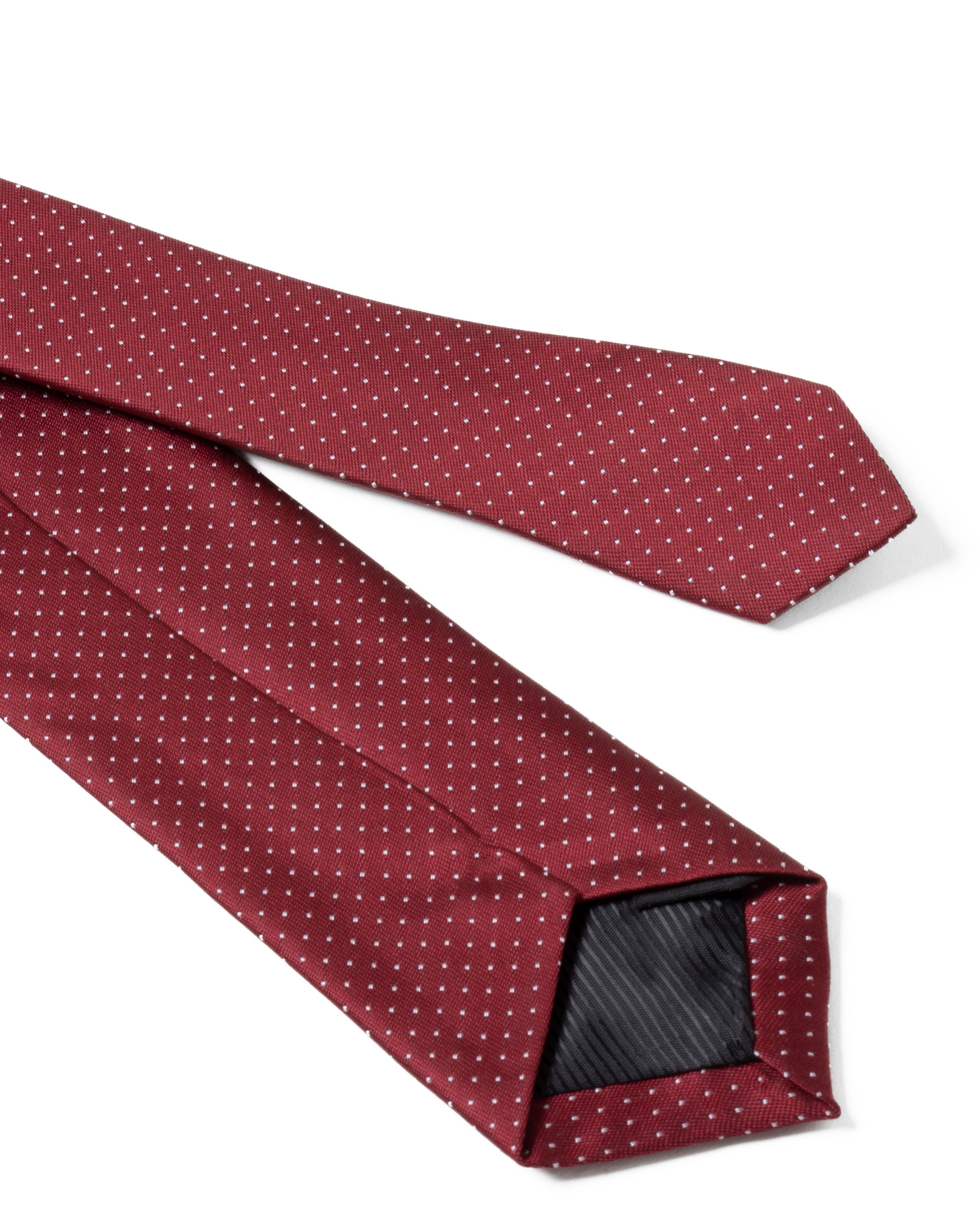 Cravattino Uomo Unisex Cravatta Pala Media Elegante Cerimonia Casual Basic Pois Bordeaux GIOSAL-CP1142A