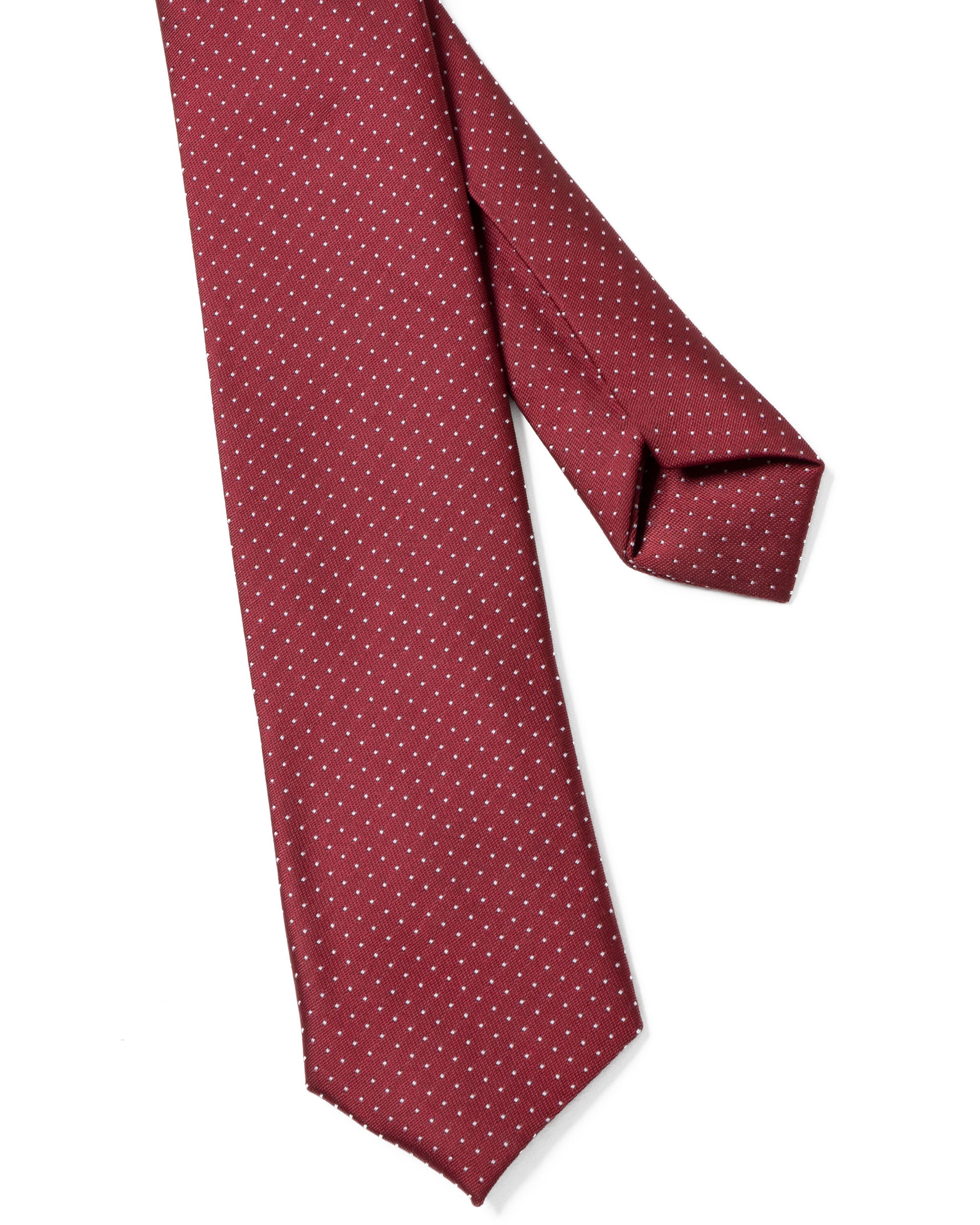Cravattino Uomo Unisex Cravatta Pala Media Elegante Cerimonia Casual Basic Pois Bordeaux GIOSAL-CP1142A