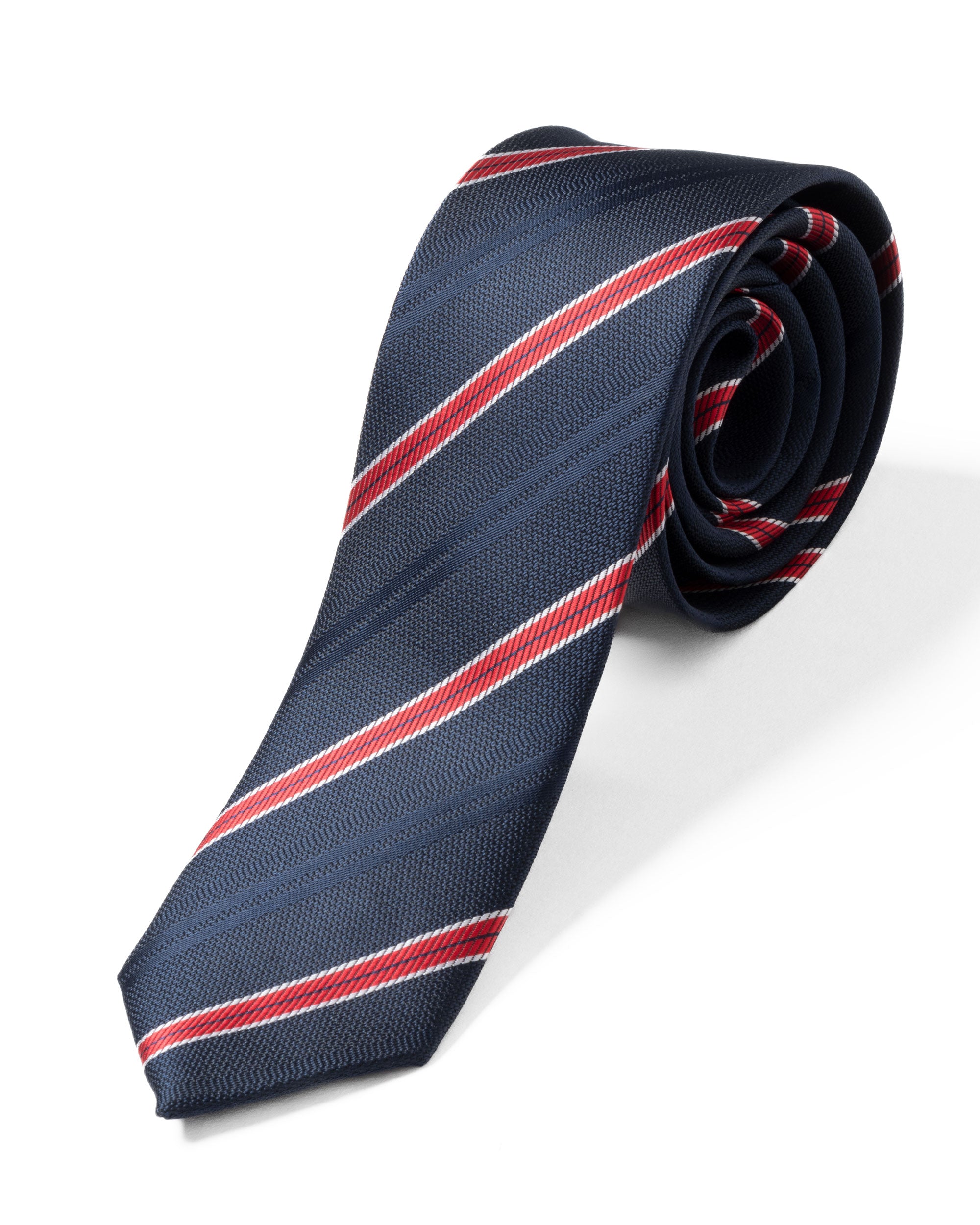 Cravattino Uomo Unisex Cravatta Pala Media Elegante Cerimonia Casual Basic Rigata Blu GIOSAL-CP1143A