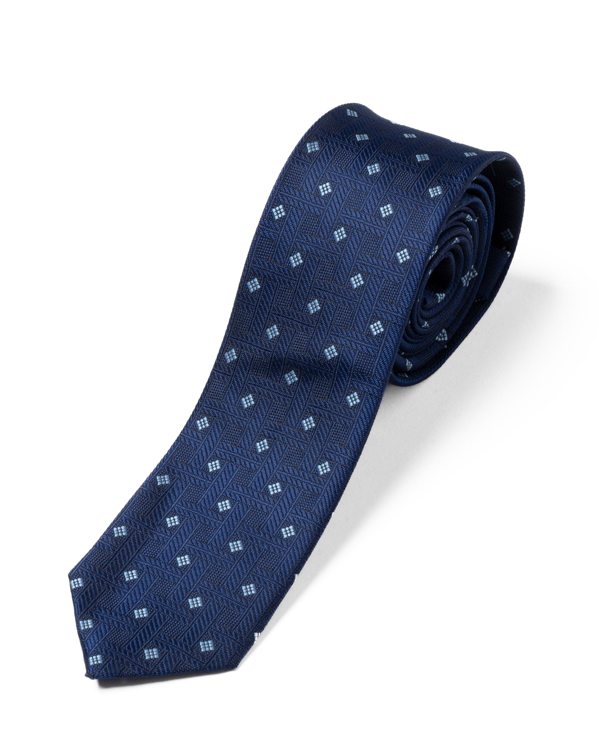 Cravattino Uomo Unisex Cravatta Pala Media Elegante Cerimonia Casual Basic Quadri Rombi Blu GIOSAL-CP1146A