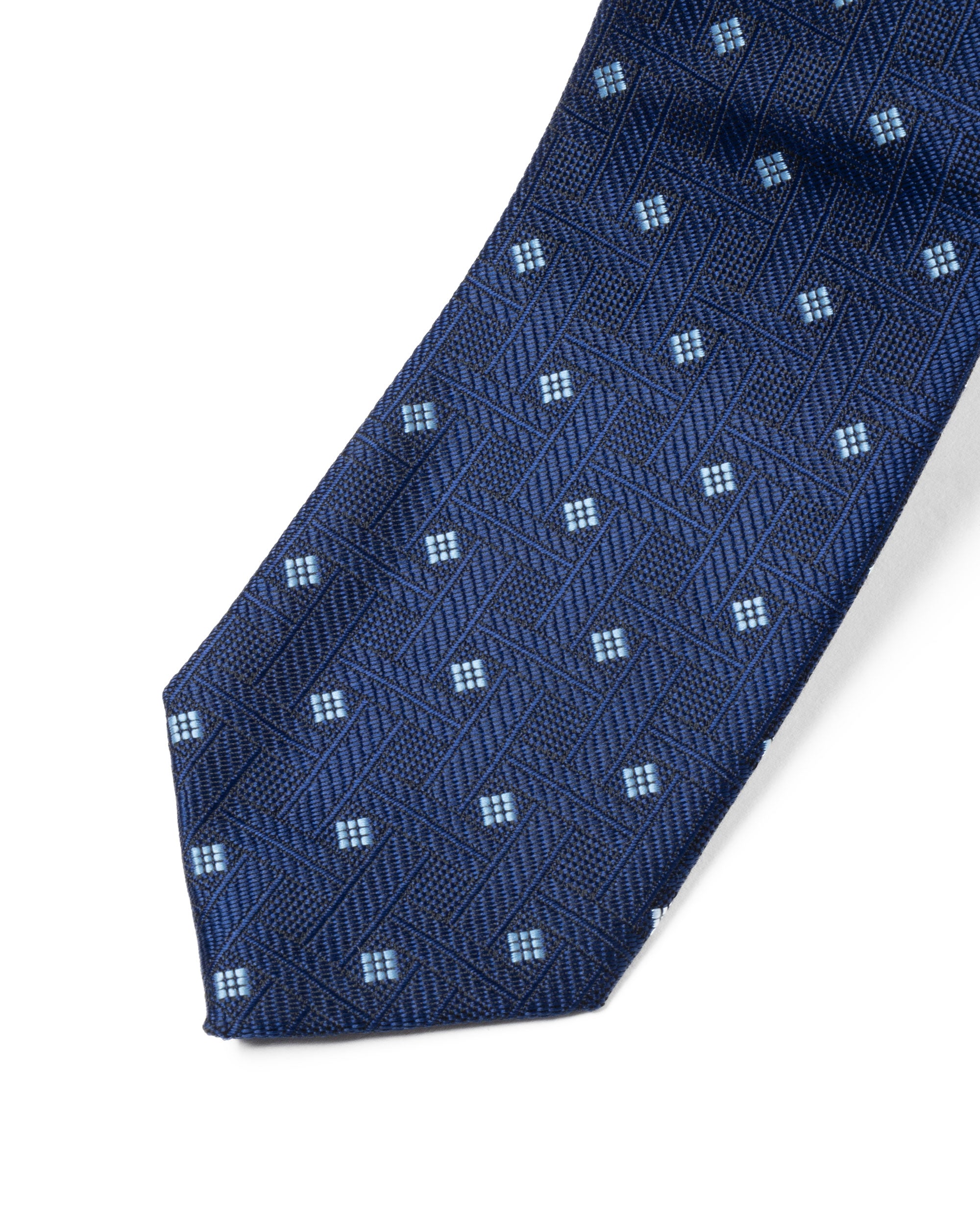 Cravattino Uomo Unisex Cravatta Pala Media Elegante Cerimonia Casual Basic Quadri Rombi Blu GIOSAL-CP1146A