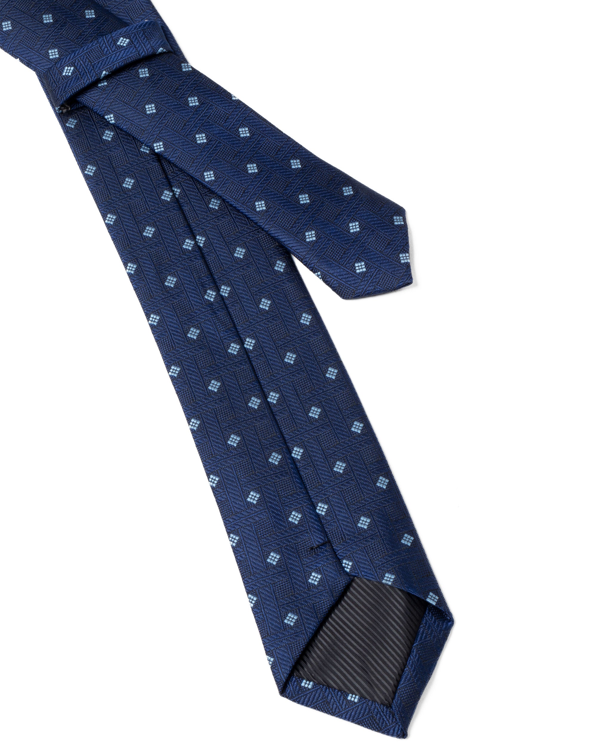 Cravattino Uomo Unisex Cravatta Pala Media Elegante Cerimonia Casual Basic Quadri Rombi Blu GIOSAL-CP1146A