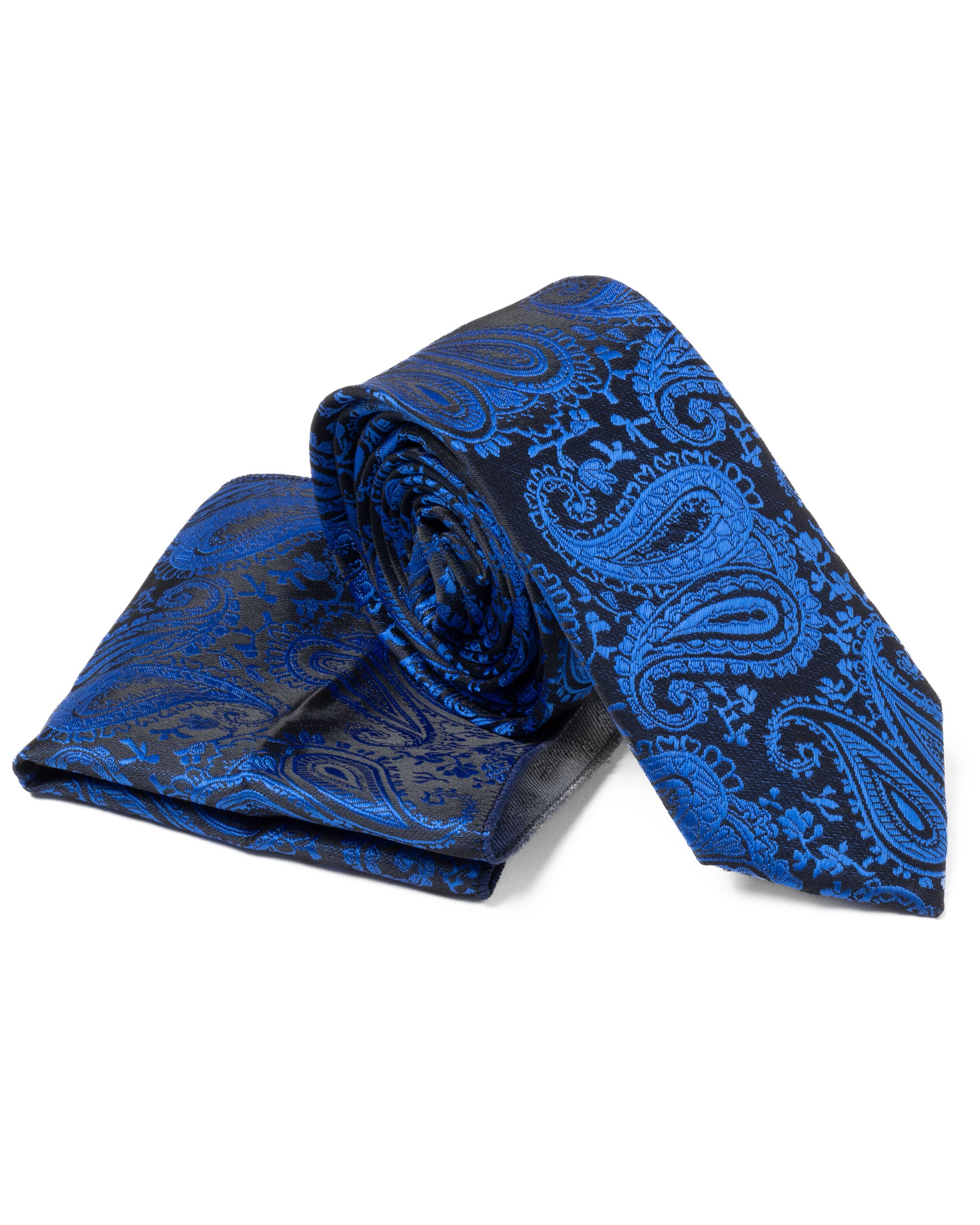 Cravattino Uomo Unisex Cravatta Pala Media Elegante Cerimonia Casual Fantasia Damascata Jacquard Blu Royal GIOSAL-CP1147A