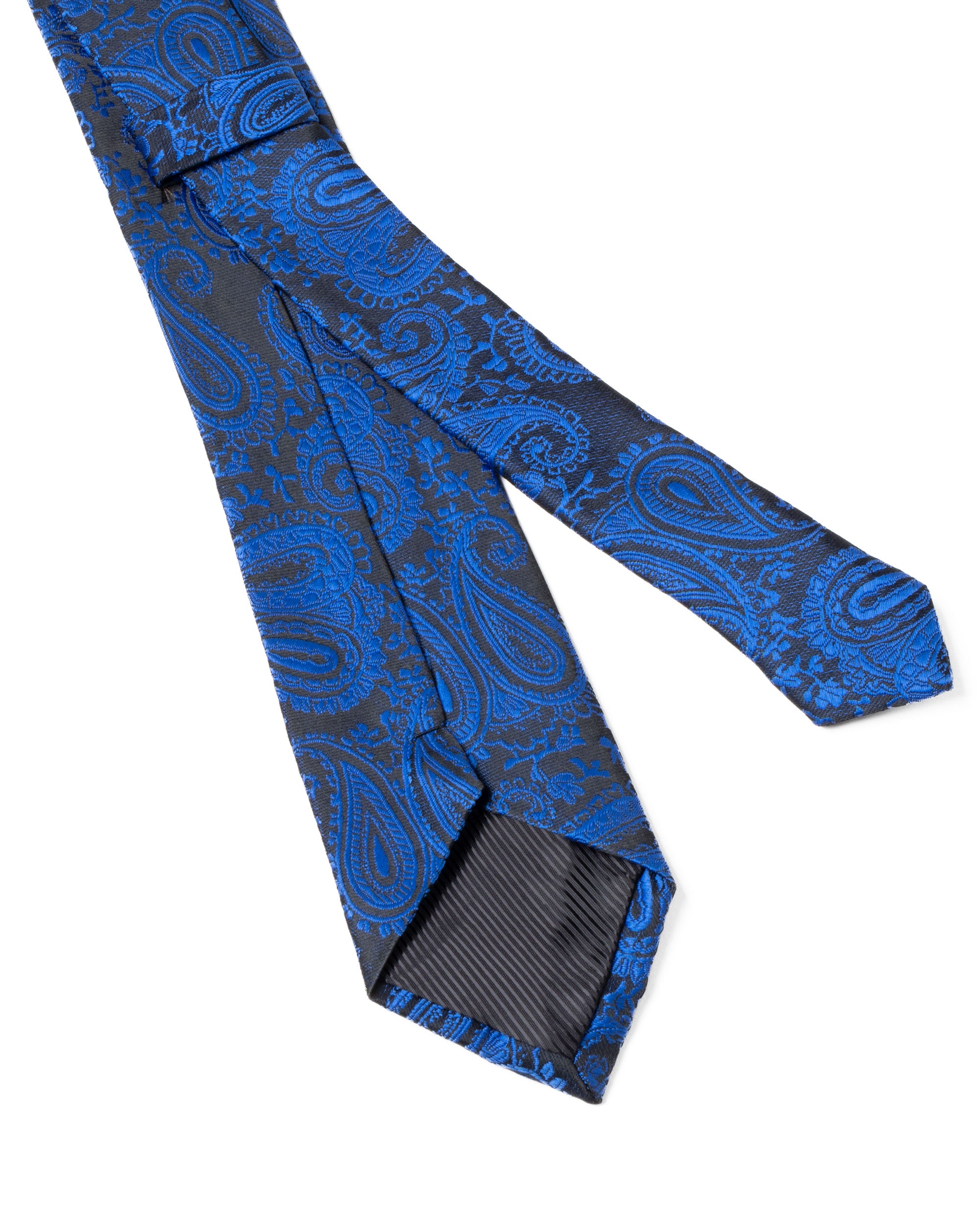 Cravattino Uomo Unisex Cravatta Pala Media Elegante Cerimonia Casual Fantasia Damascata Jacquard Blu Royal GIOSAL-CP1147A