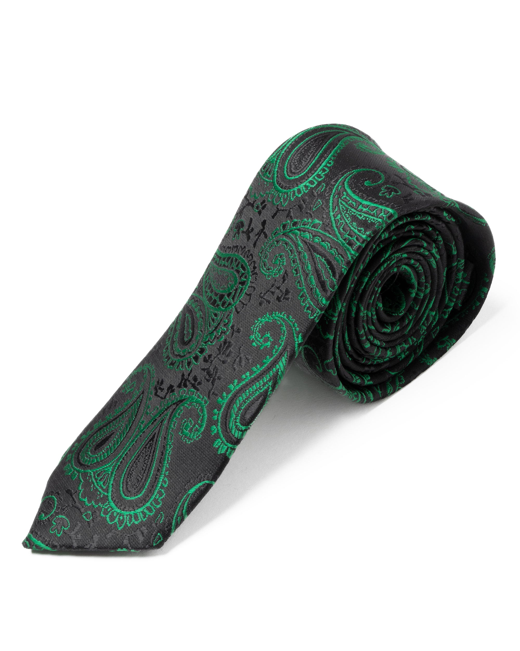 Cravattino Uomo Unisex Cravatta Pala Media Elegante Cerimonia Casual Fantasia Damascata Jacquard Nero GIOSAL-CP1148A