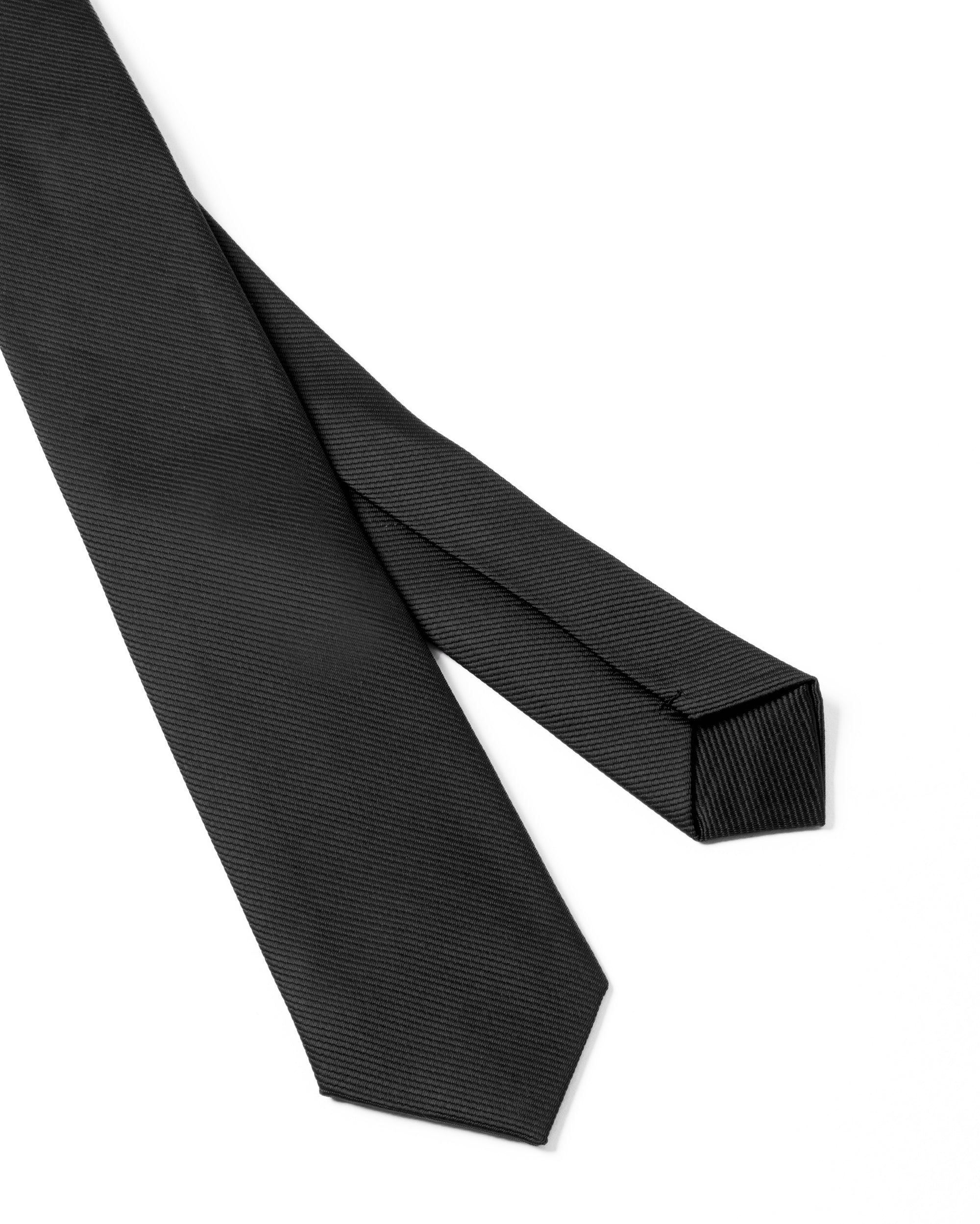 Cravattino uomo unisex cravatta pala media elegante cerimonia casual basic raso diagonale nero GIOSAL-CP1160A