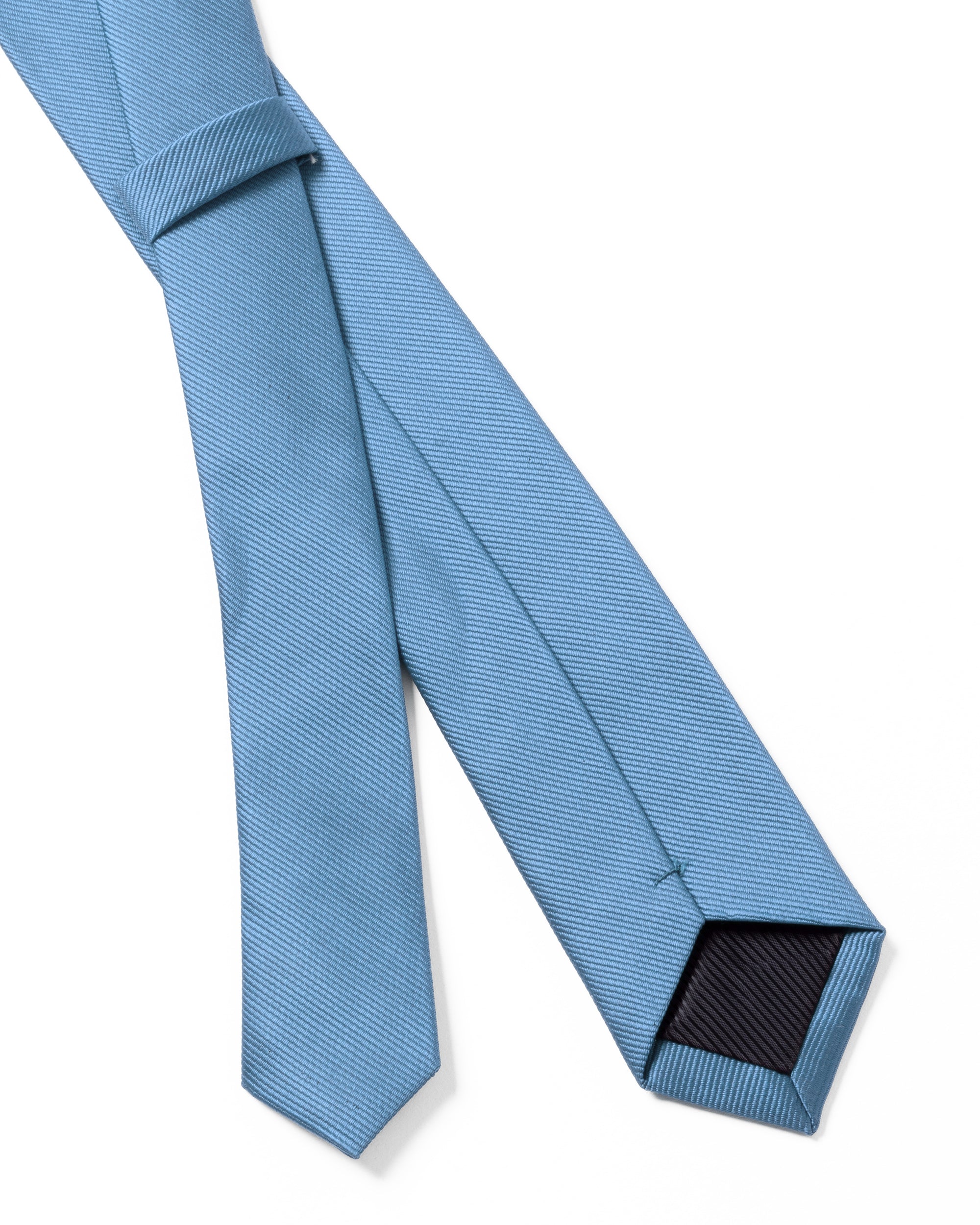 Cravattino uomo unisex cravatta pala media elegante cerimonia casual basic raso diagonale celeste GIOSAL-CP1161A