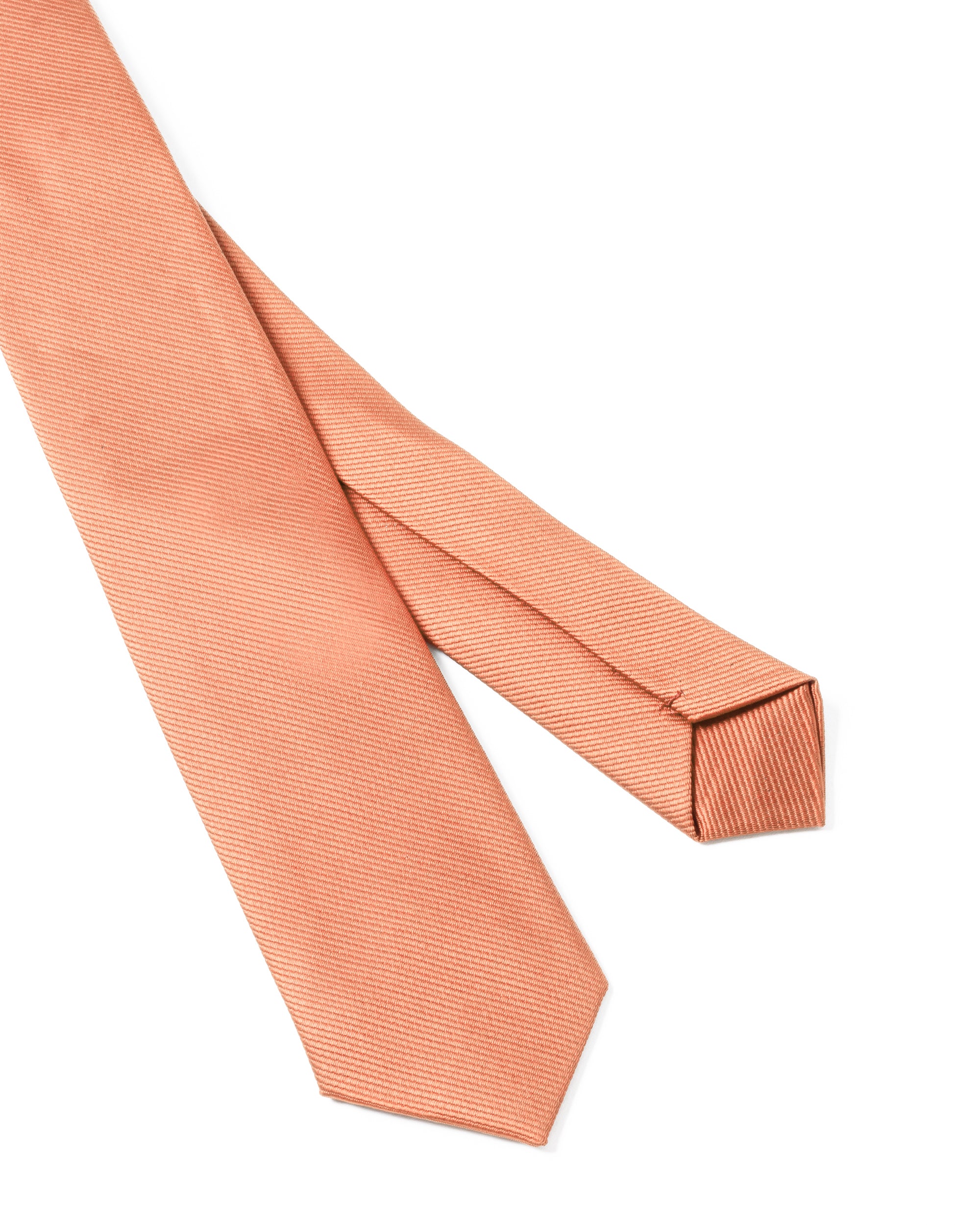 Cravattino uomo unisex cravatta pala media elegante cerimonia casual basic raso diagonale salmone GIOSAL-CP1162A