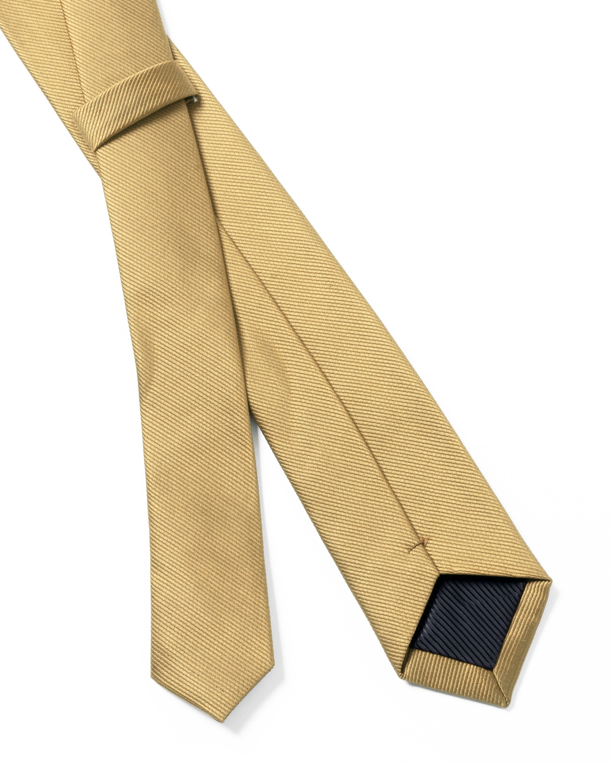 Cravattino uomo unisex cravatta pala media elegante cerimonia casual basic raso diagonale oro GIOSAL-CP1163A