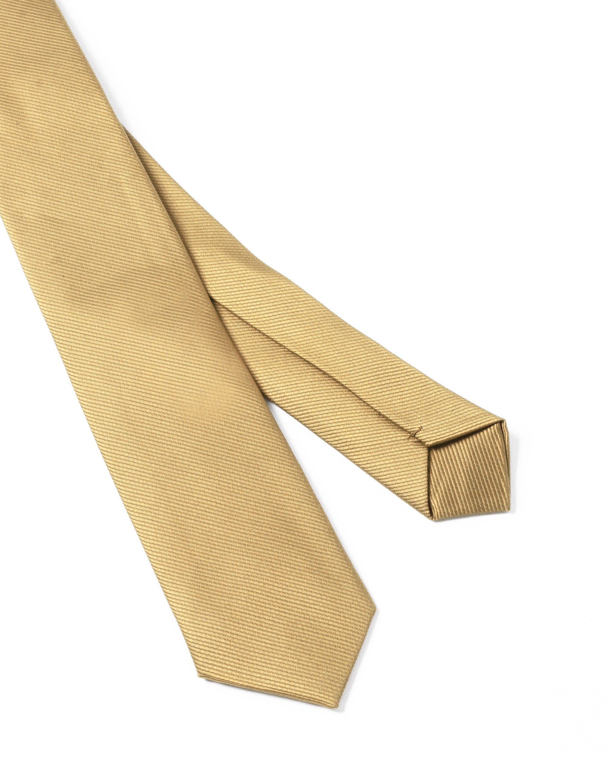 Cravattino uomo unisex cravatta pala media elegante cerimonia casual basic raso diagonale oro GIOSAL-CP1163A