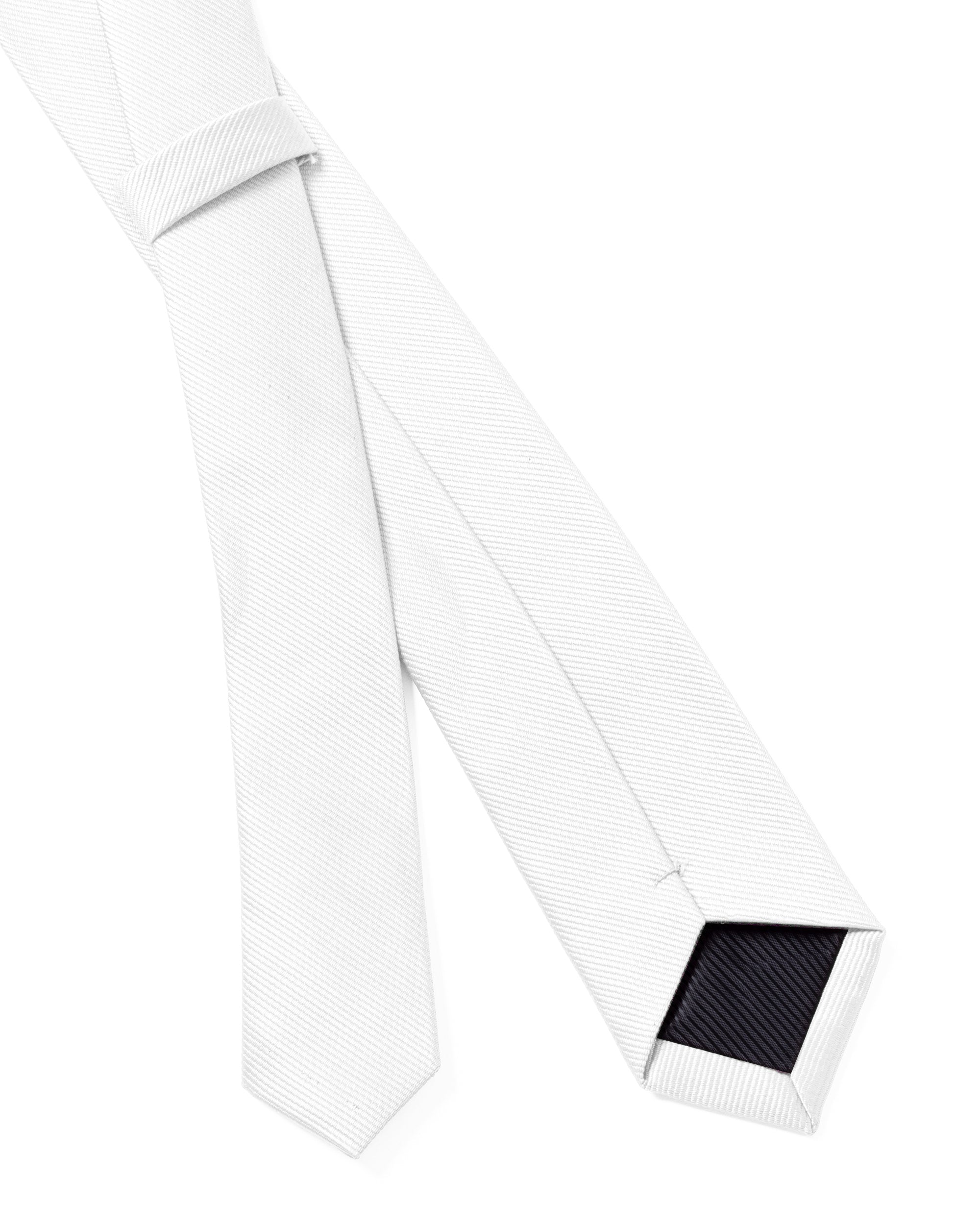 Cravattino uomo unisex cravatta pala media elegante cerimonia casual basic raso diagonale bianco GIOSAL-CP1165A