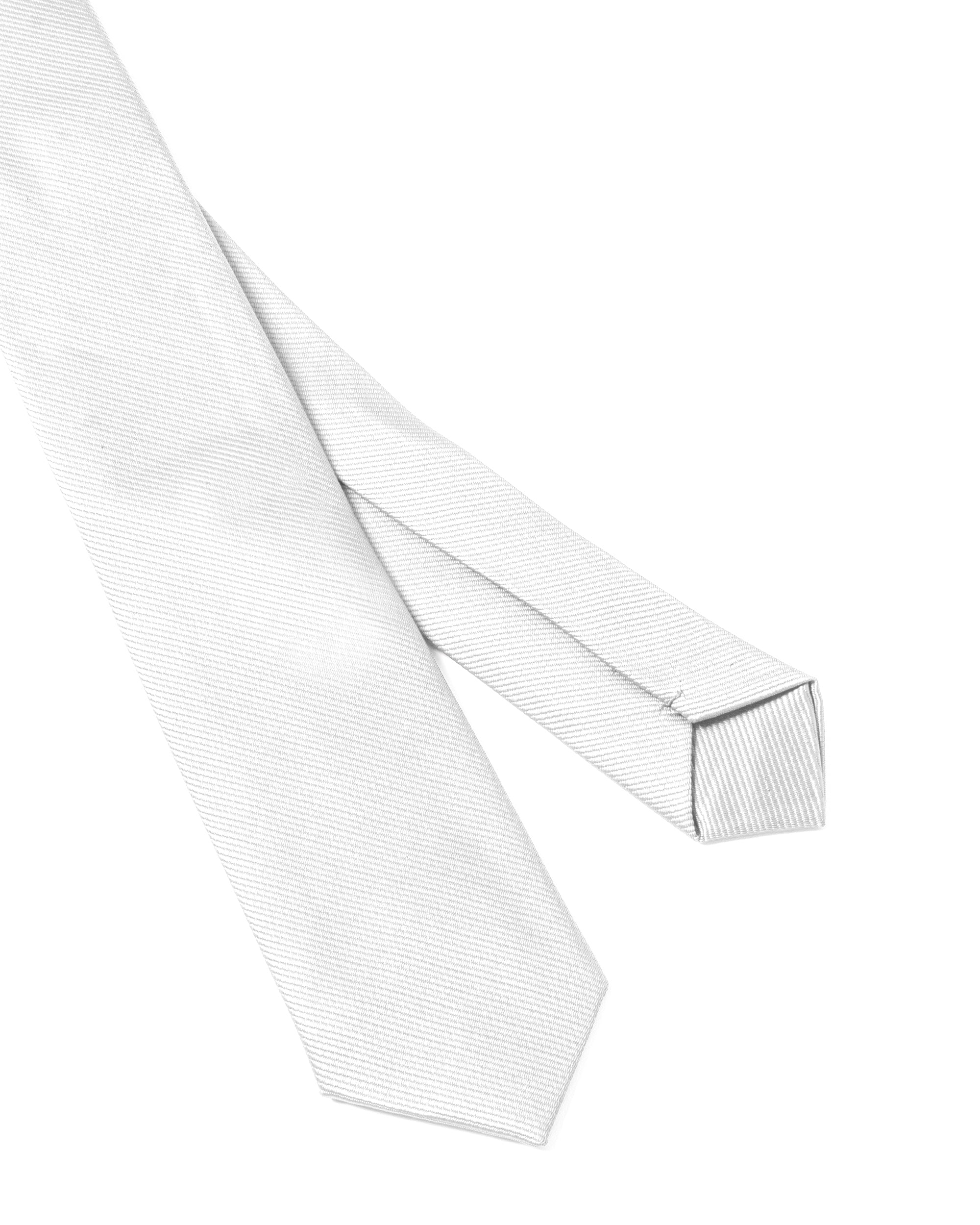 Cravattino uomo unisex cravatta pala media elegante cerimonia casual basic raso diagonale bianco GIOSAL-CP1165A