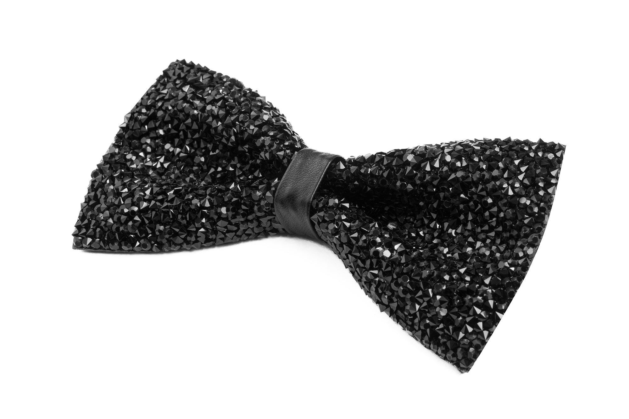 Papillon uomo unisex brillantinato cravattino elegante cerimonia nero GIOSAL-CP1167A