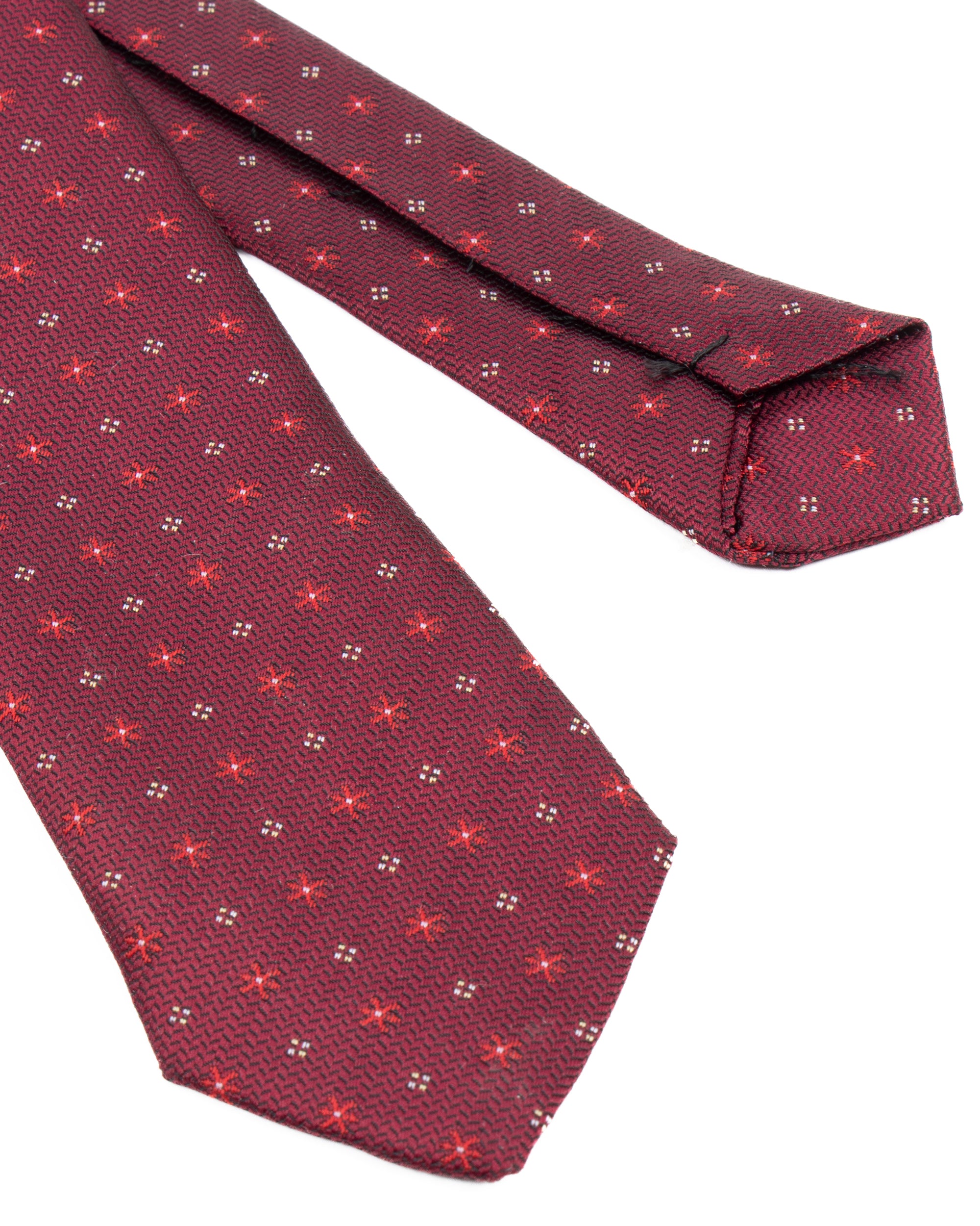 Cravattino uomo unisex cravatta elegante cerimonia microfantasia a contrasto bordeaux GIOSAL-CP1170A