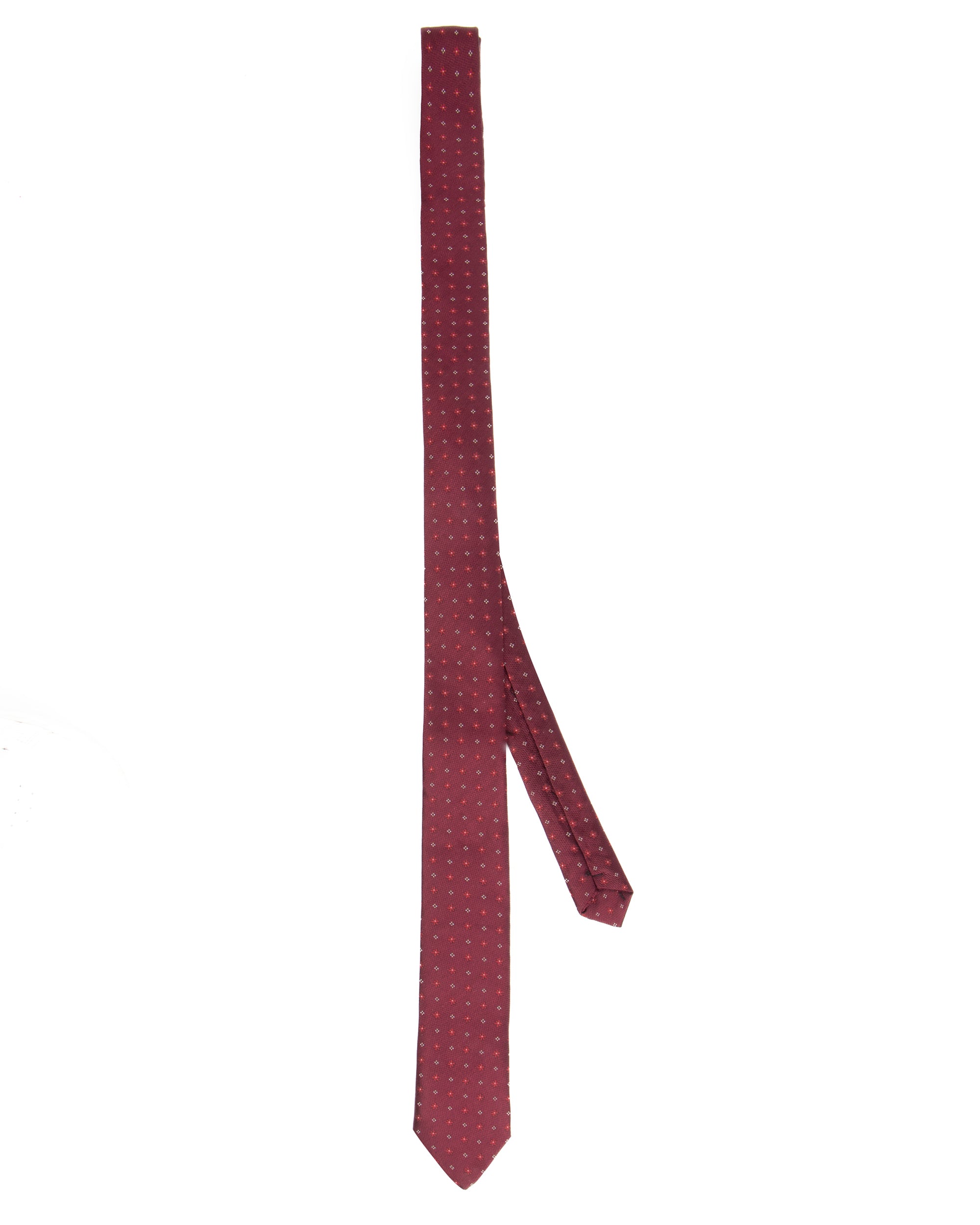 Cravattino uomo unisex cravatta elegante cerimonia microfantasia a contrasto bordeaux GIOSAL-CP1170A