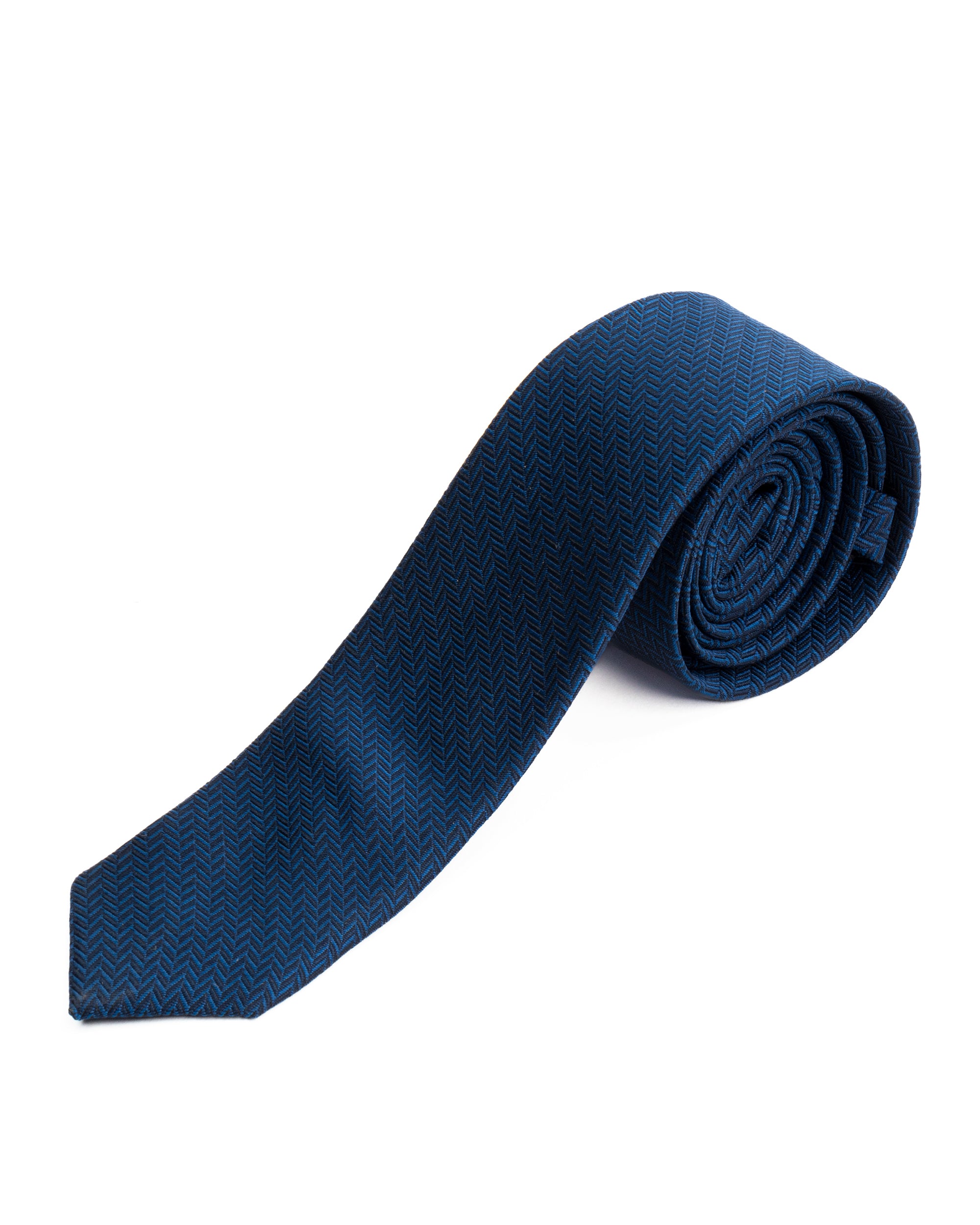 Cravattino uomo unisex cravatta elegante cerimonia microfantasia geometrica blu GIOSAL-CP1171A