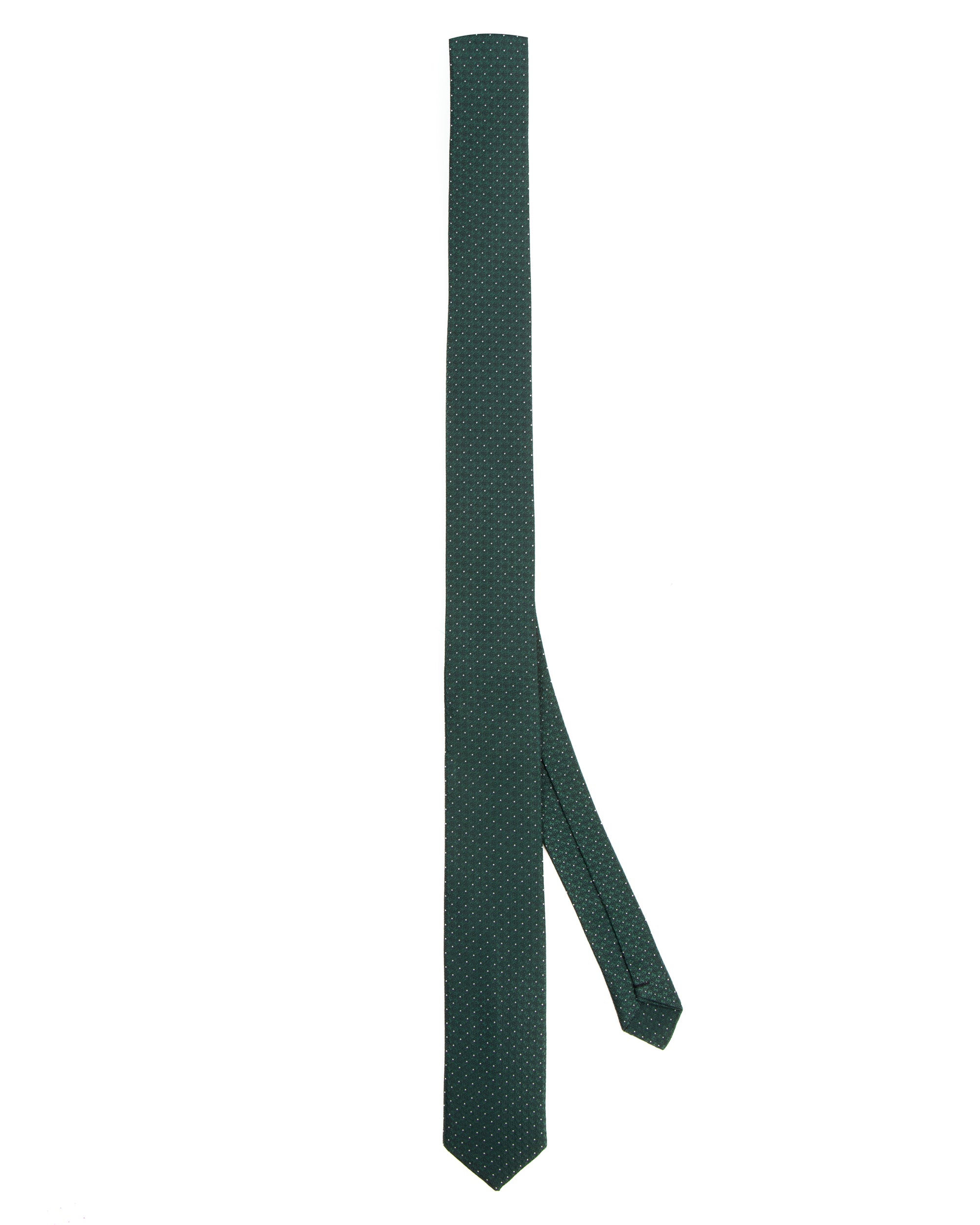 Cravattino uomo unisex cravatta elegante cerimonia microfantasia a pois verde GIOSAL-CP1172A