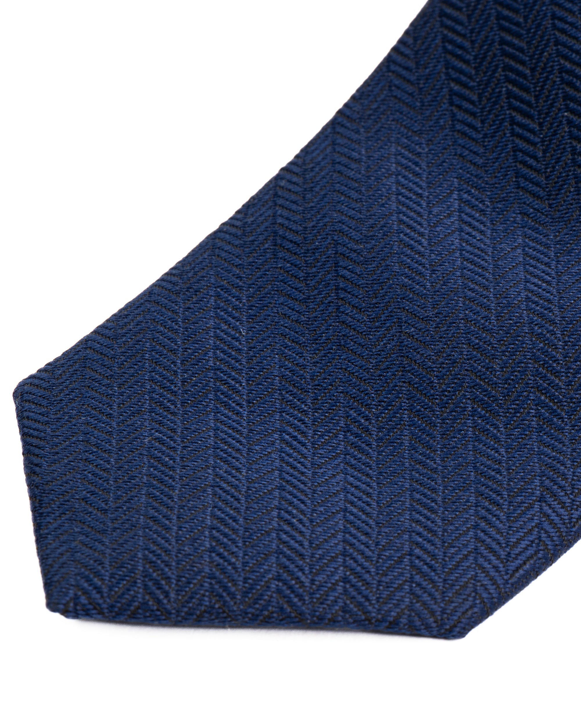 Cravattino uomo unisex cravatta elegante cerimonia microfantasia a spina di pesce blu GIOSAL-CP1173A