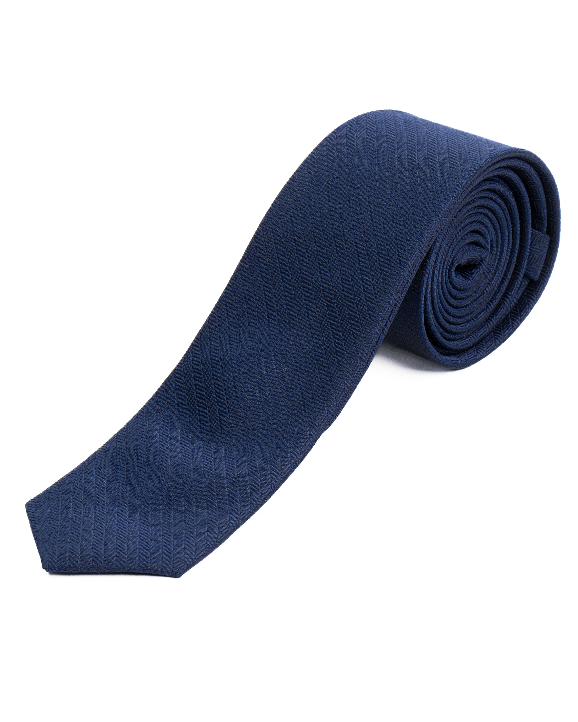 Cravattino uomo unisex cravatta elegante cerimonia microfantasia a spina di pesce blu GIOSAL-CP1173A